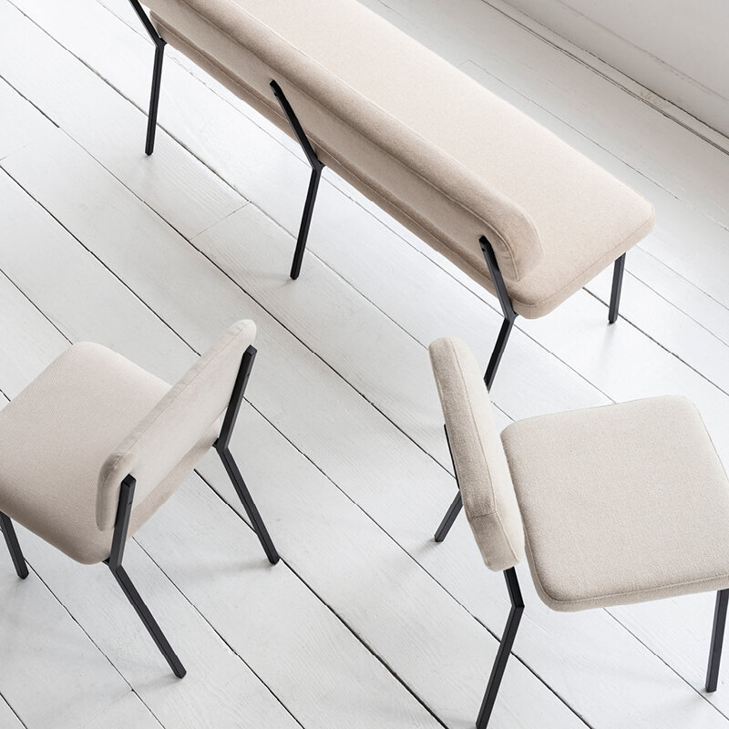 Design modern dining chair | Coode dining bench 200 Beige brema beige05 | Studio HENK| 