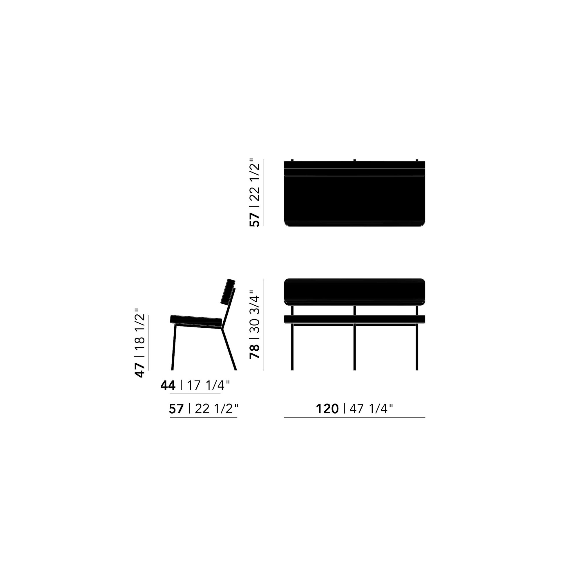 Design modern dining chair | Coode dining bench 120  orion turtle88 | Studio HENK| 