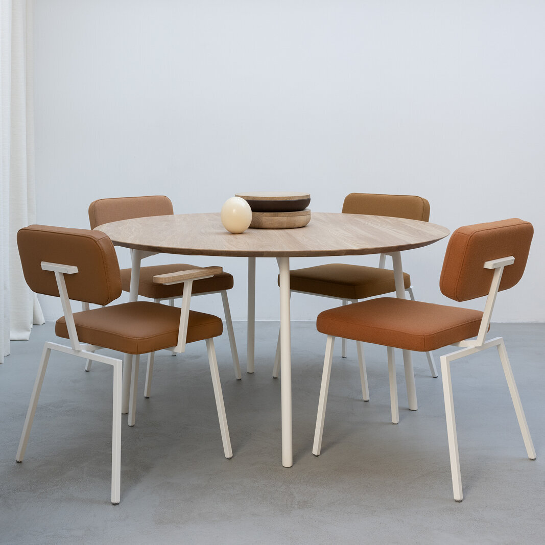 Design modern dining chair | Ode Chair with armrest Brown hemp plough01 | Studio HENK| 