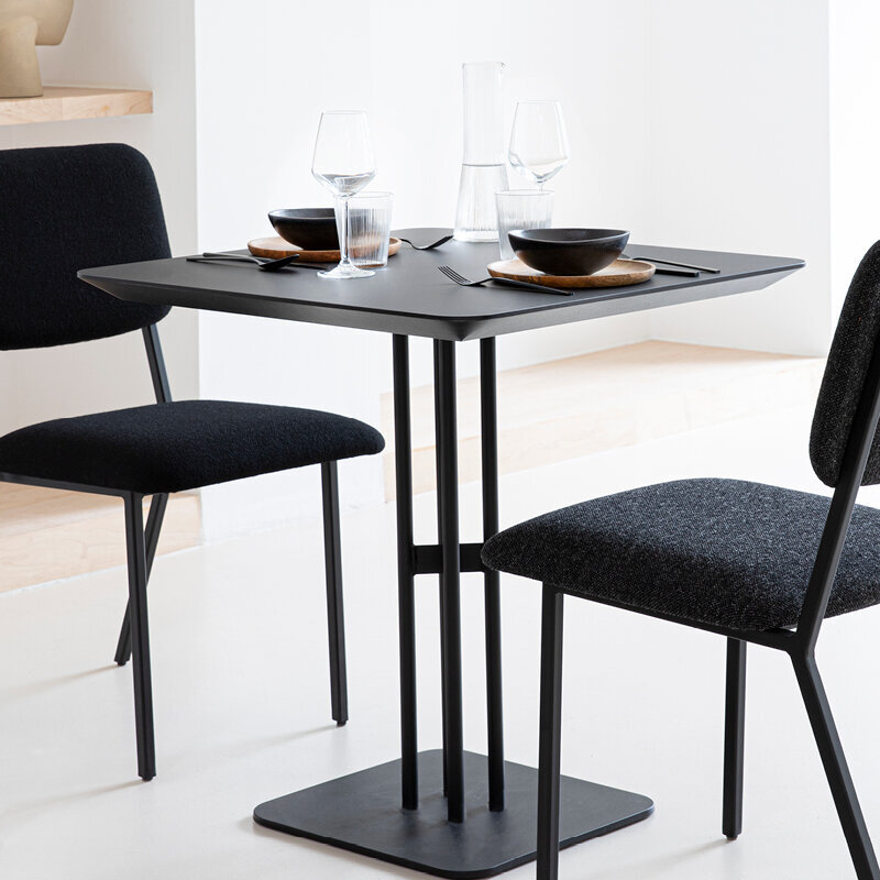 Square Design Bistro Table | Rest  black | HPL Fenix nero ingo | Studio HENK| 