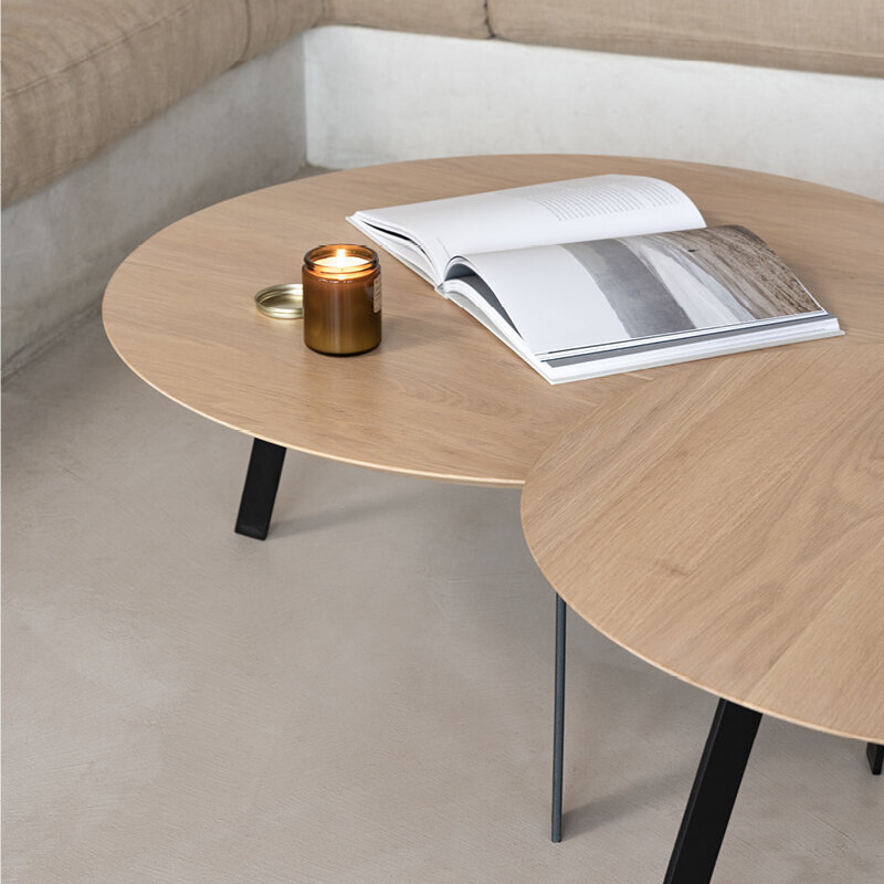 Design Coffee Table | New Co Coffee Table 50 Round Black | Oak hardwax oil natural 3062 | Studio HENK| 