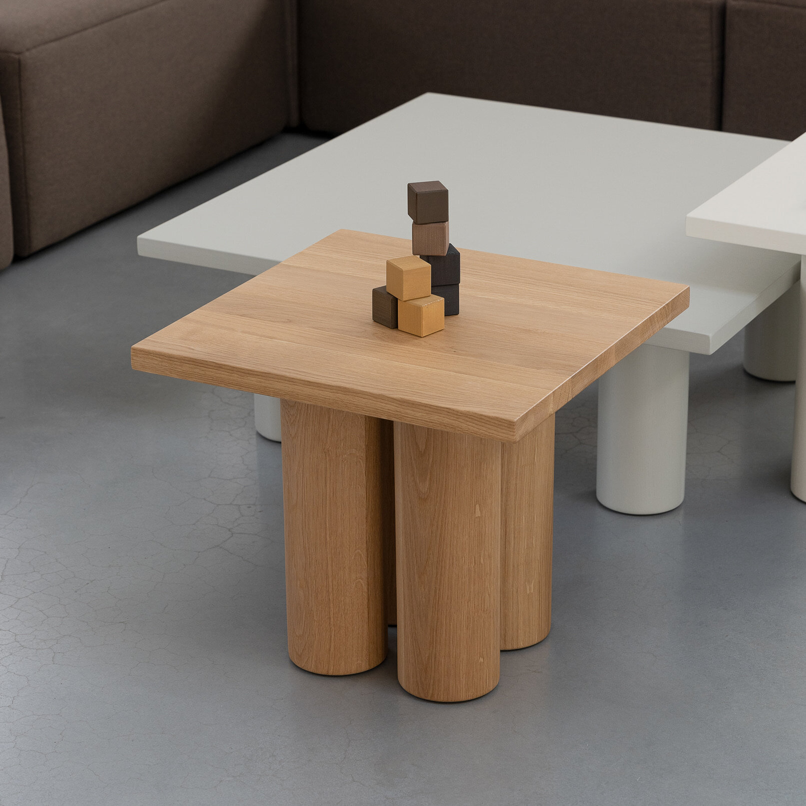 Design Coffee Table | Pillar Coffee Table square 90 Oak smoked stain | Oak smoked stain | Studio HENK| 