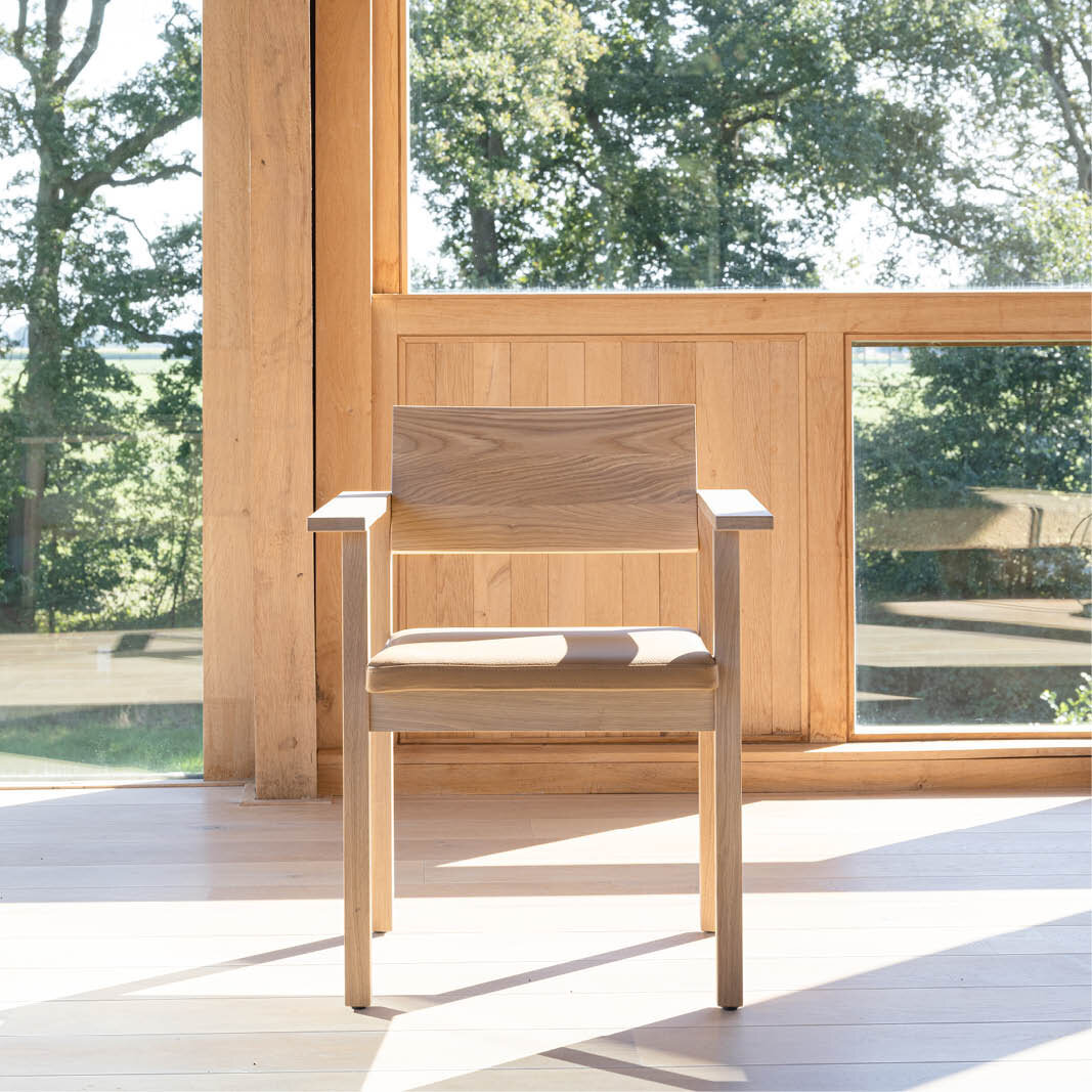 Design modern dining chair | Base Chair with armrest upholstered Light Brown hallingdal65 224 | Studio HENK| 