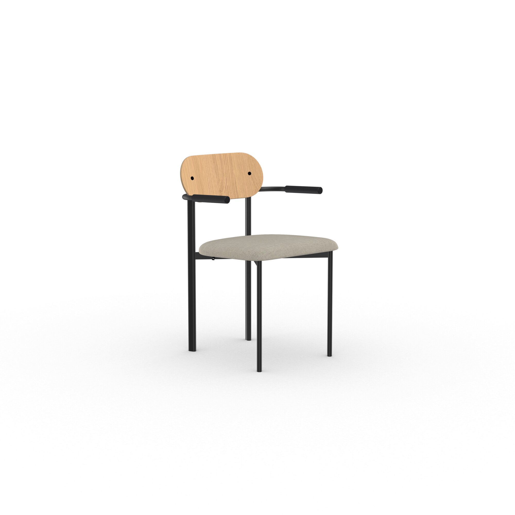 Design modern dining chair | Oblique Dining Chair with Armrest Light Brown rewool 0218 | Studio HENK| 