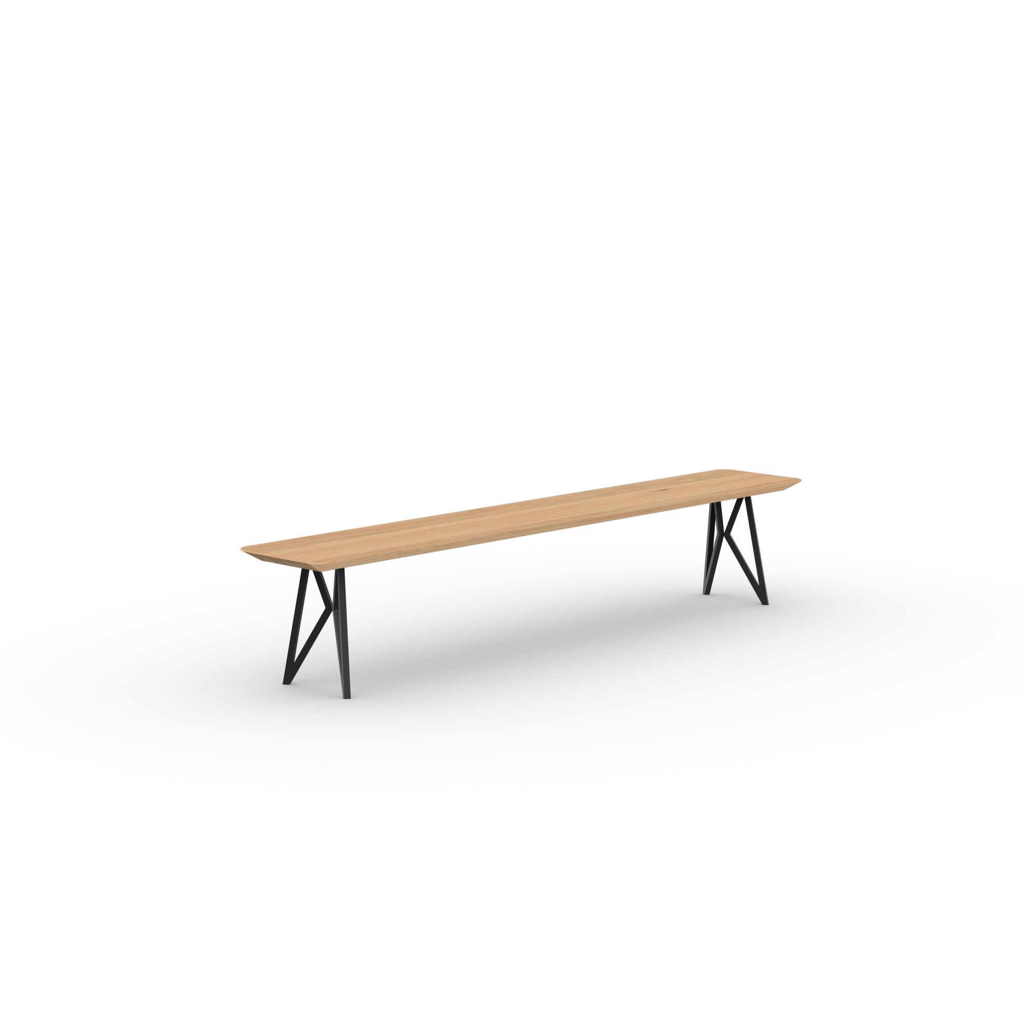 Design Dining Bench | Butterfly Bench Steel black powdercoating | Oak natural lacquer | Studio HENK| 