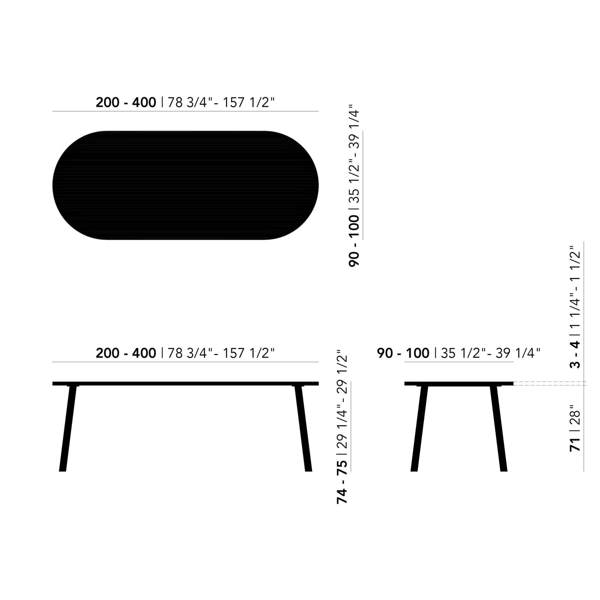 Flat oval Design dining table | Flyta Steel black powdercoating | Oak smoked | Studio HENK| 