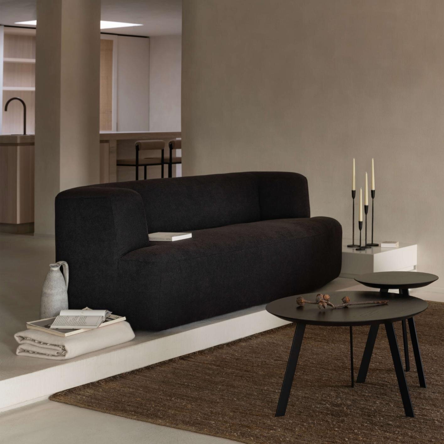 Design modern sofa | Slant 2 seater Black | Studio HENK| 