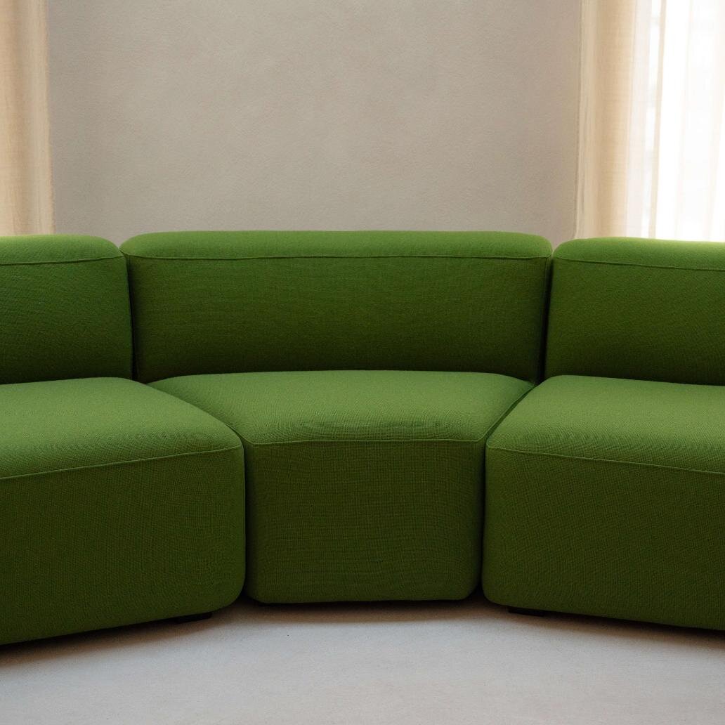 Design modern sofa | Slant 5 seater arm left and right with 45 degrees corner Dark Green | Studio HENK| 