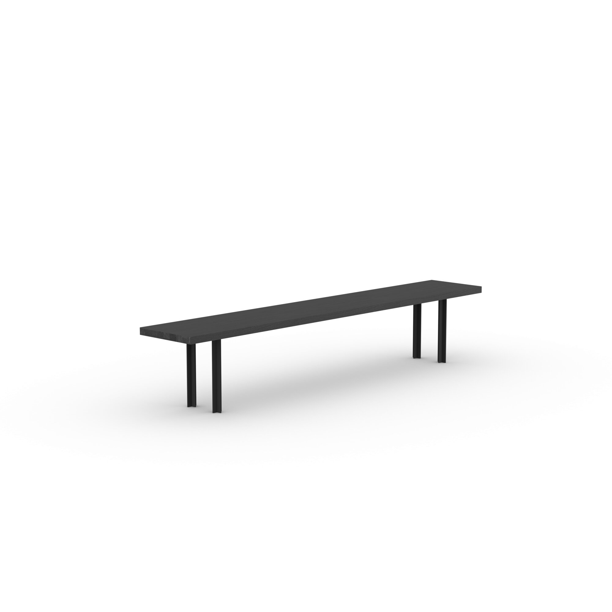 Design Dining Bench | Cross Bench Steel black powdercoating | Oak black stain | Studio HENK| 