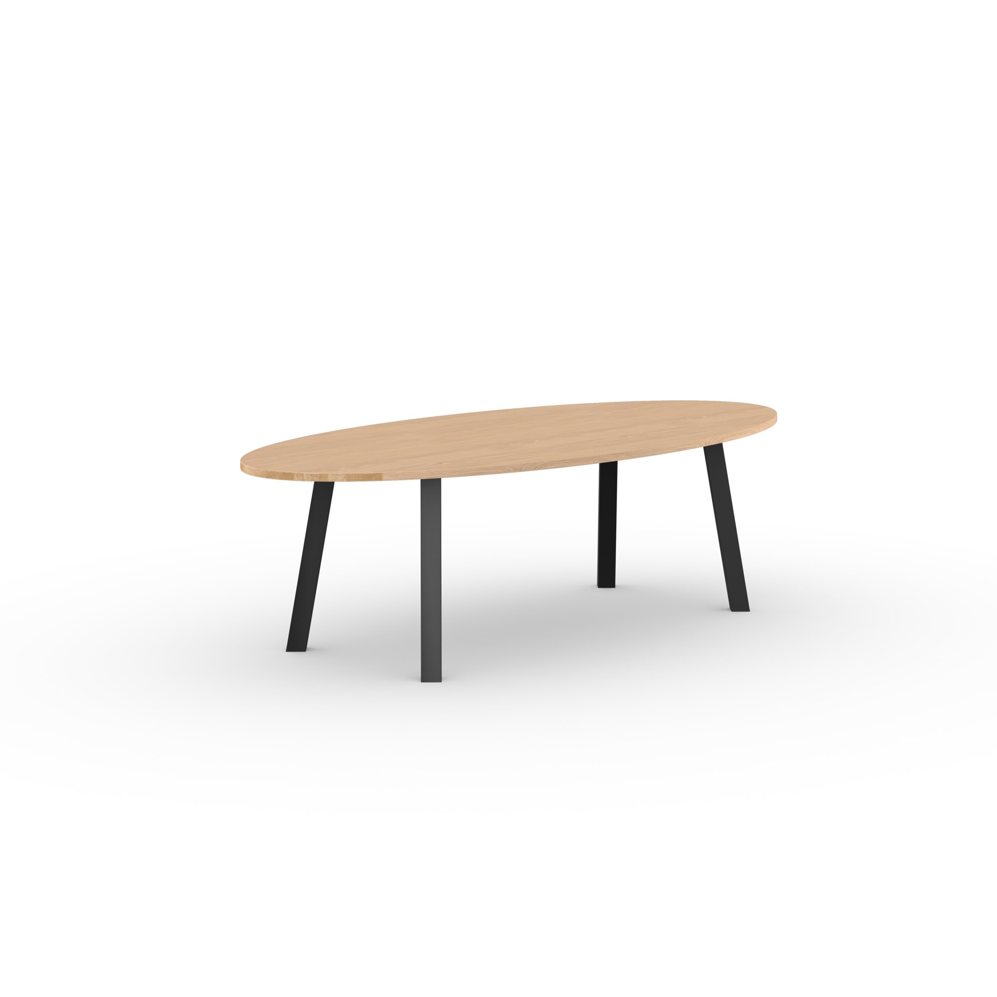 Ovale Design dining table | Co Steel black powdercoating | Oak hardwax oil natural light | Studio HENK| 