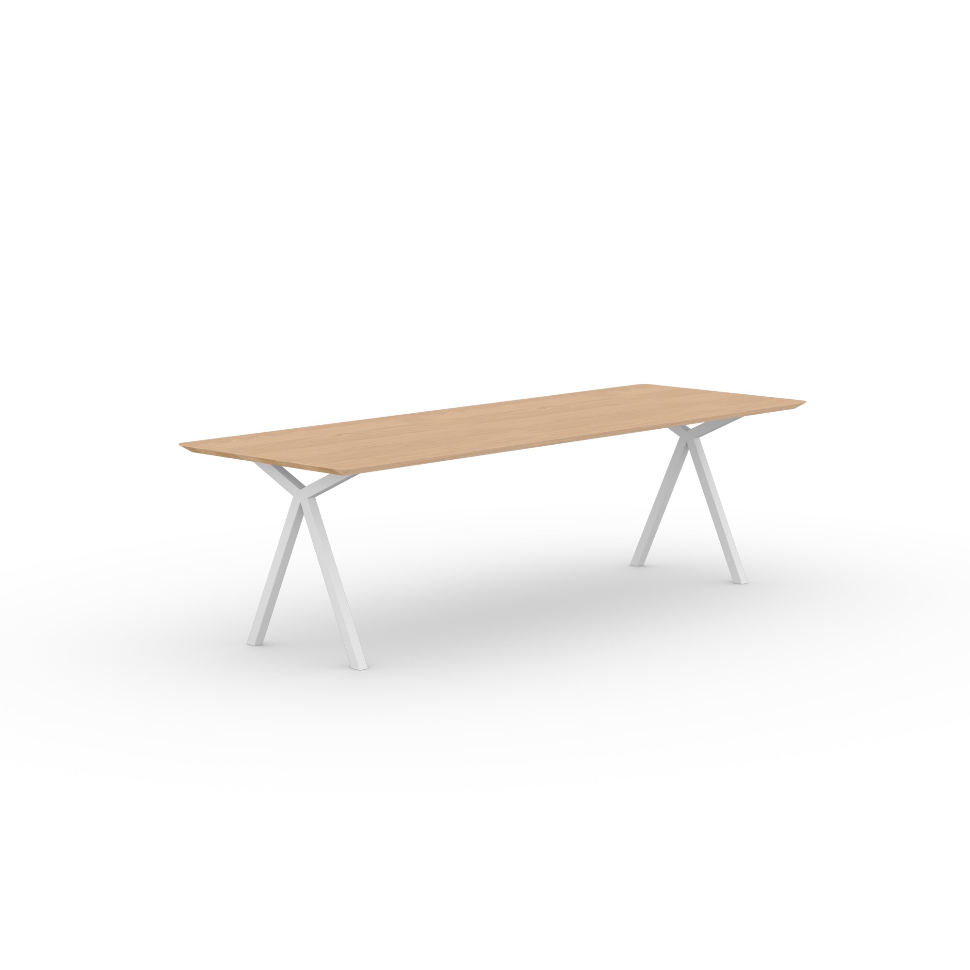 Rectangular Design dining table | Slim X-type Steel white powdercoating | Oak hardwax oil natural light | Studio HENK| 