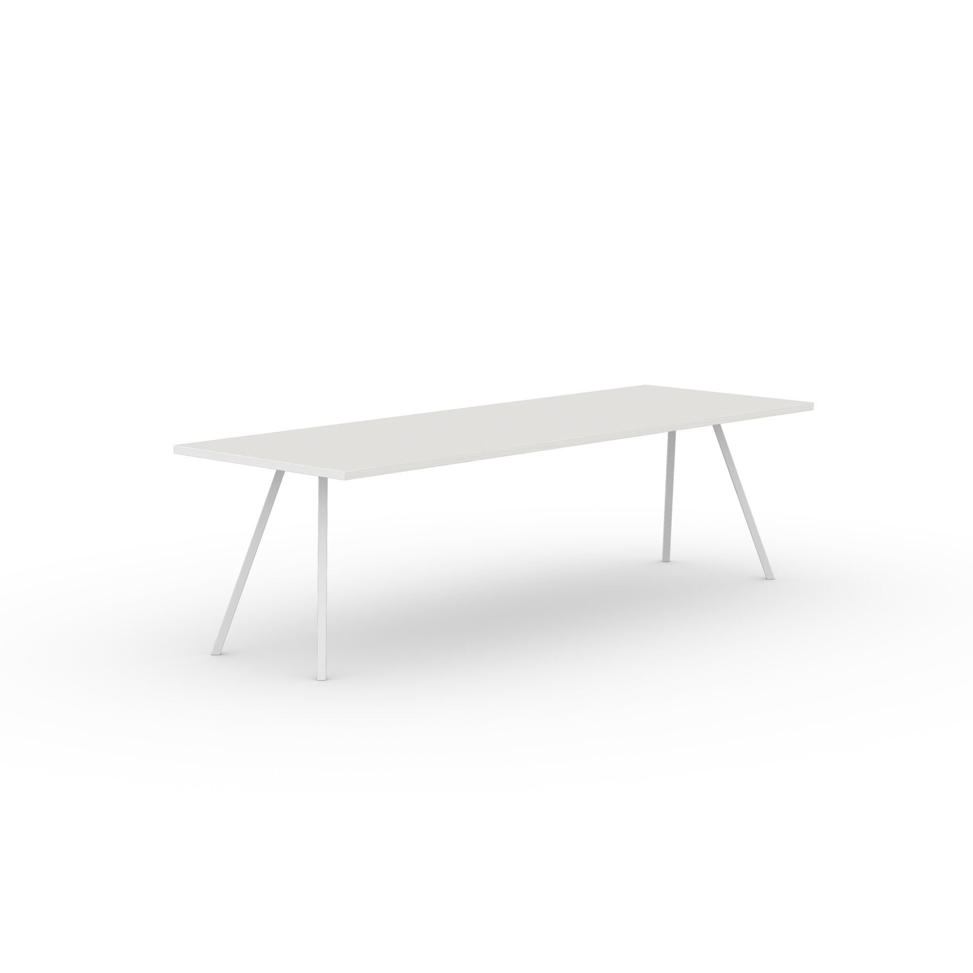 Rectangular Design dining table | Slim Co Steel white powdercoating | Oak white lacquer | Studio HENK| 