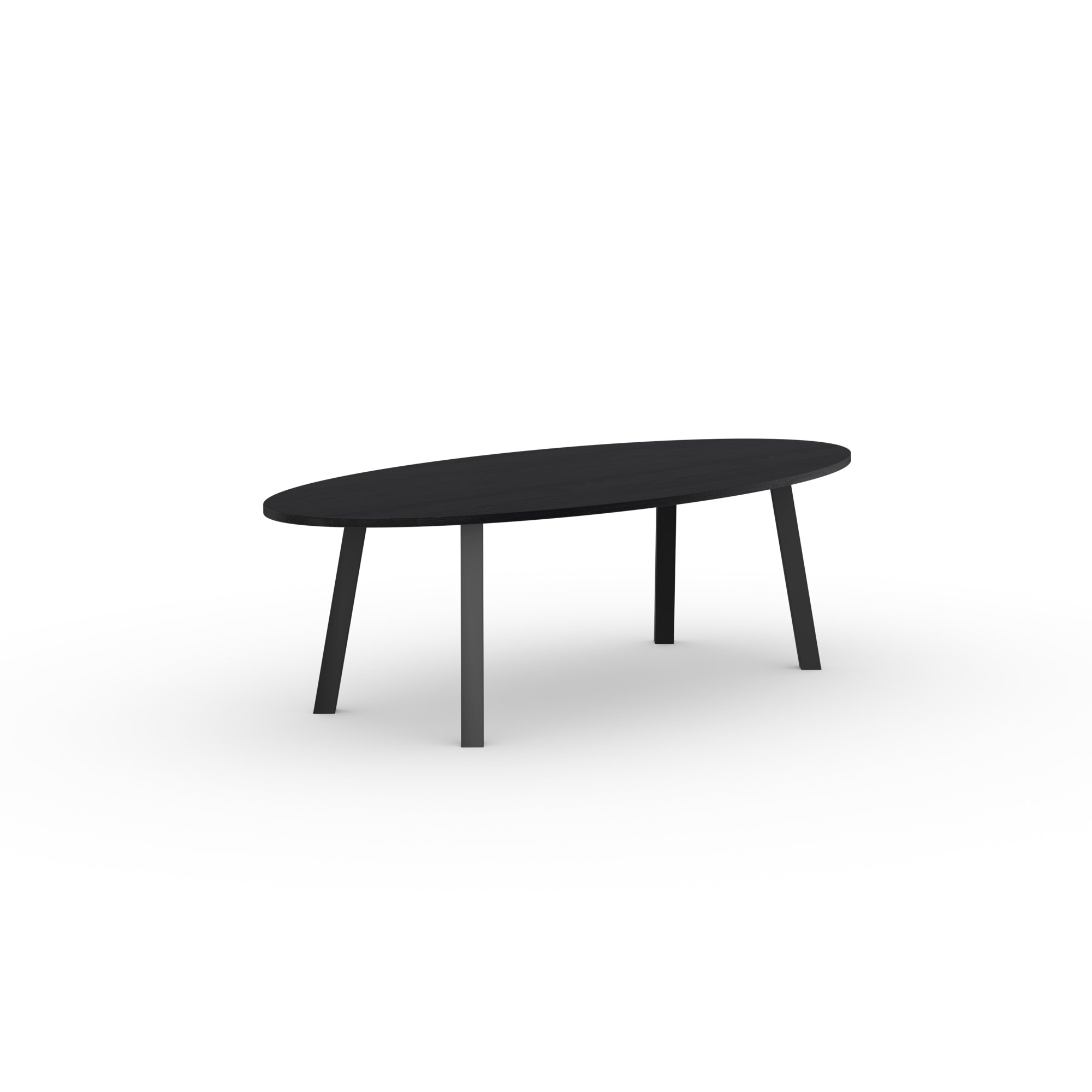 Ovale Design dining table | Co Steel black powdercoating | Oak black lacquer | Studio HENK| 