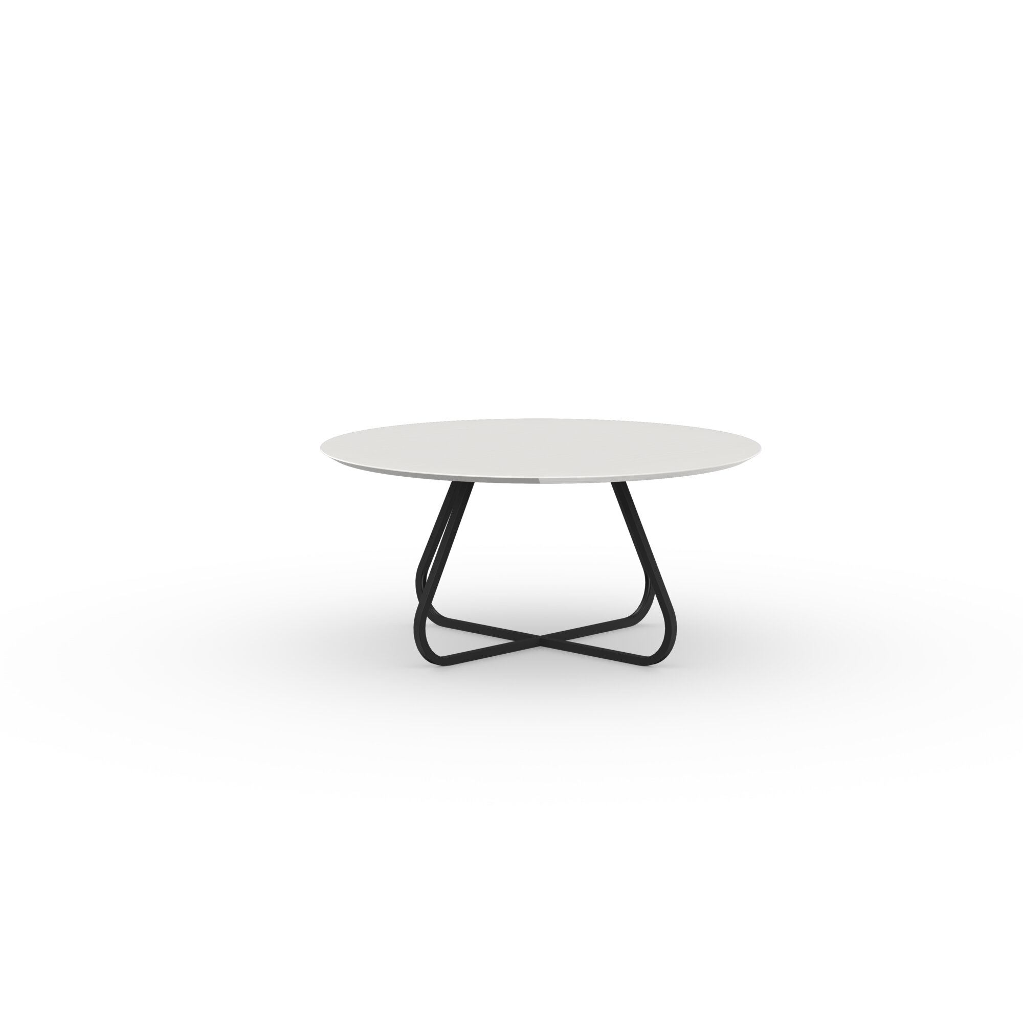 Ronde Design dining table | Curved Quadpod XL Steel black powdercoating | Oak white lacquer | Studio HENK| 