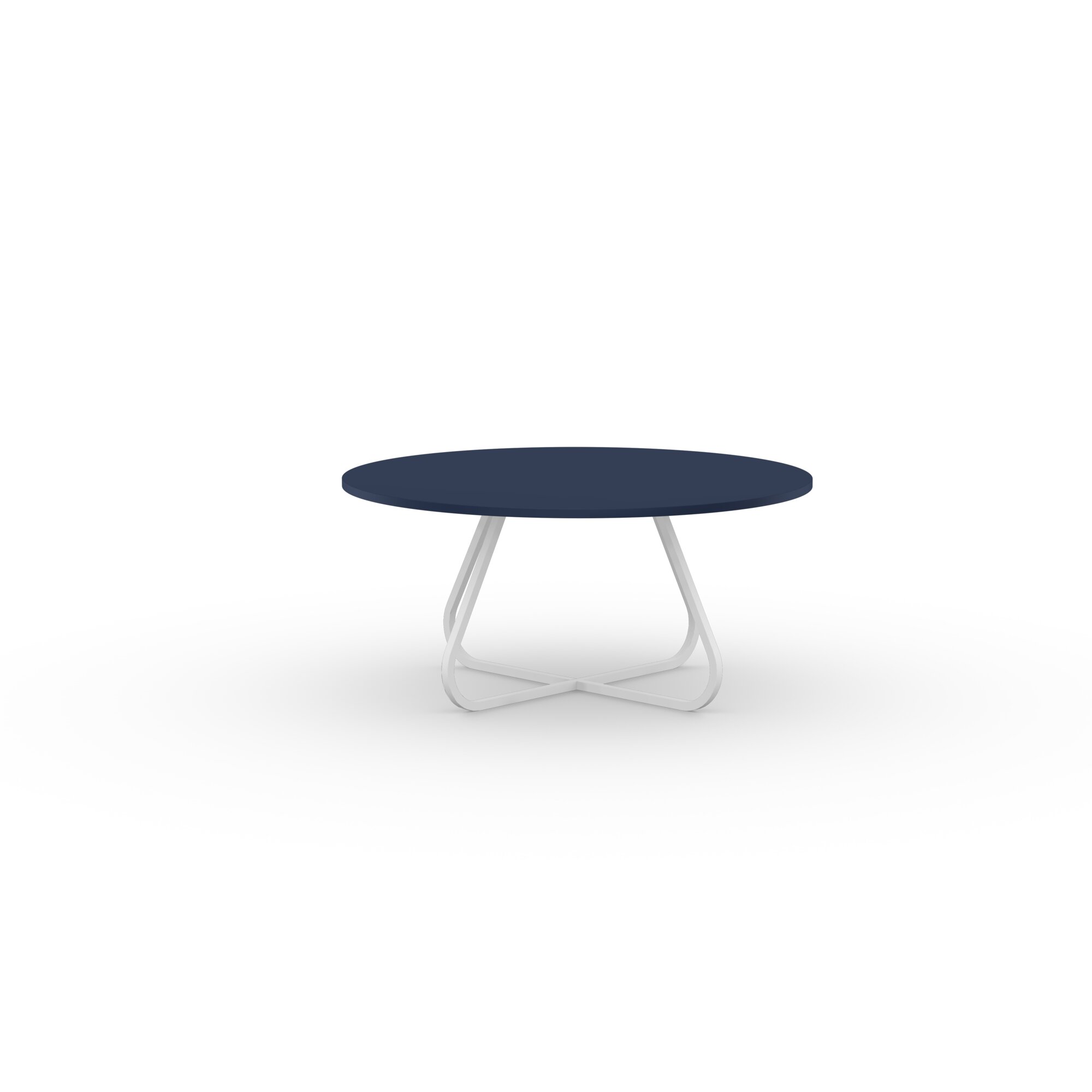 Ronde Design dining table | Curved Quadpod XL Steel white powdercoating | HPL Fenix blu fes | Studio HENK| 