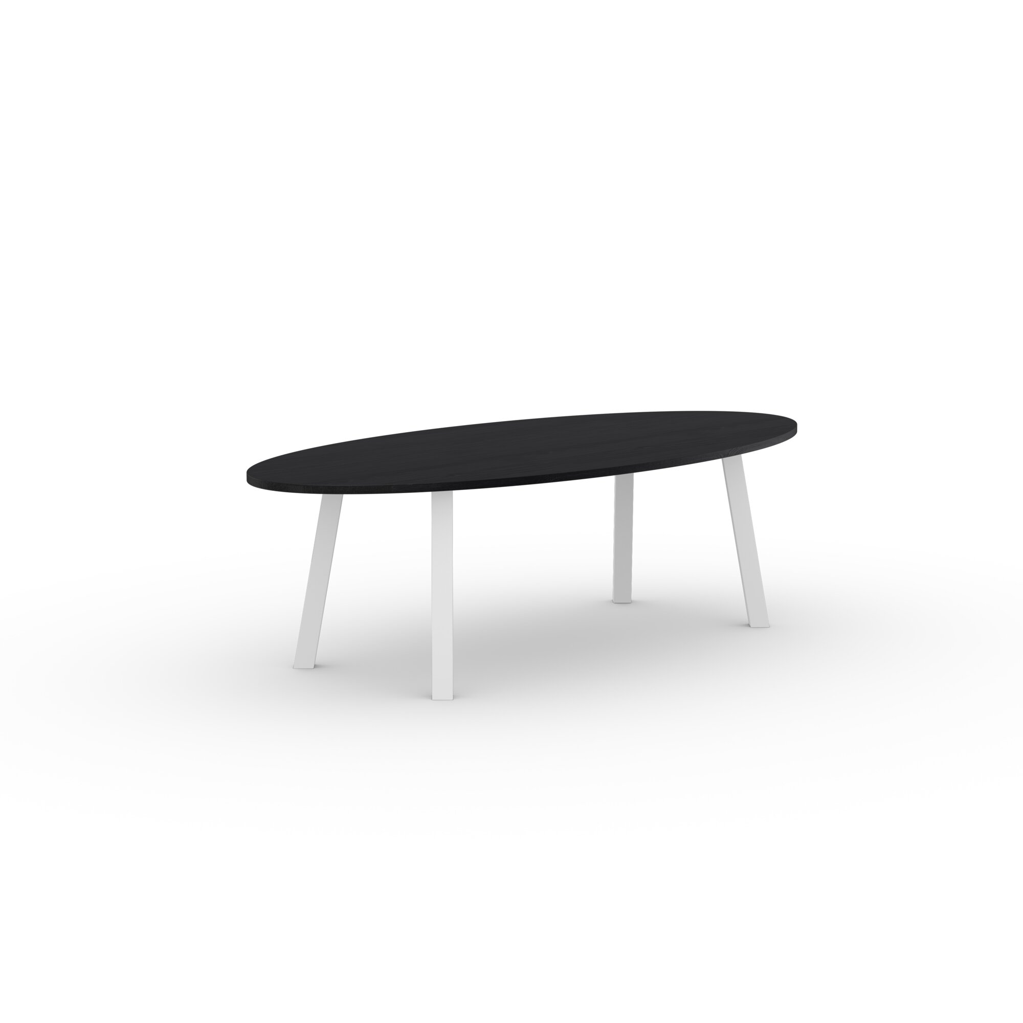 Ovale Design dining table | Co Steel white powdercoating | Oak black stain | Studio HENK| 