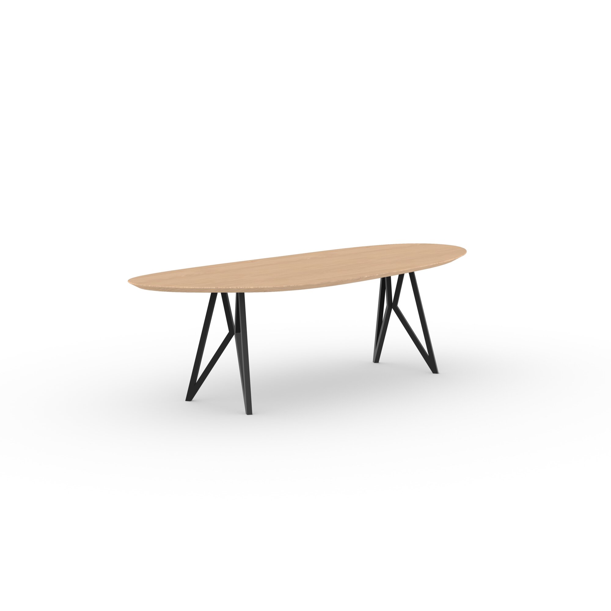 Blob Design dining table | Butterfly Steel black powdercoating | Oak hardwax oil natural light | Studio HENK| 