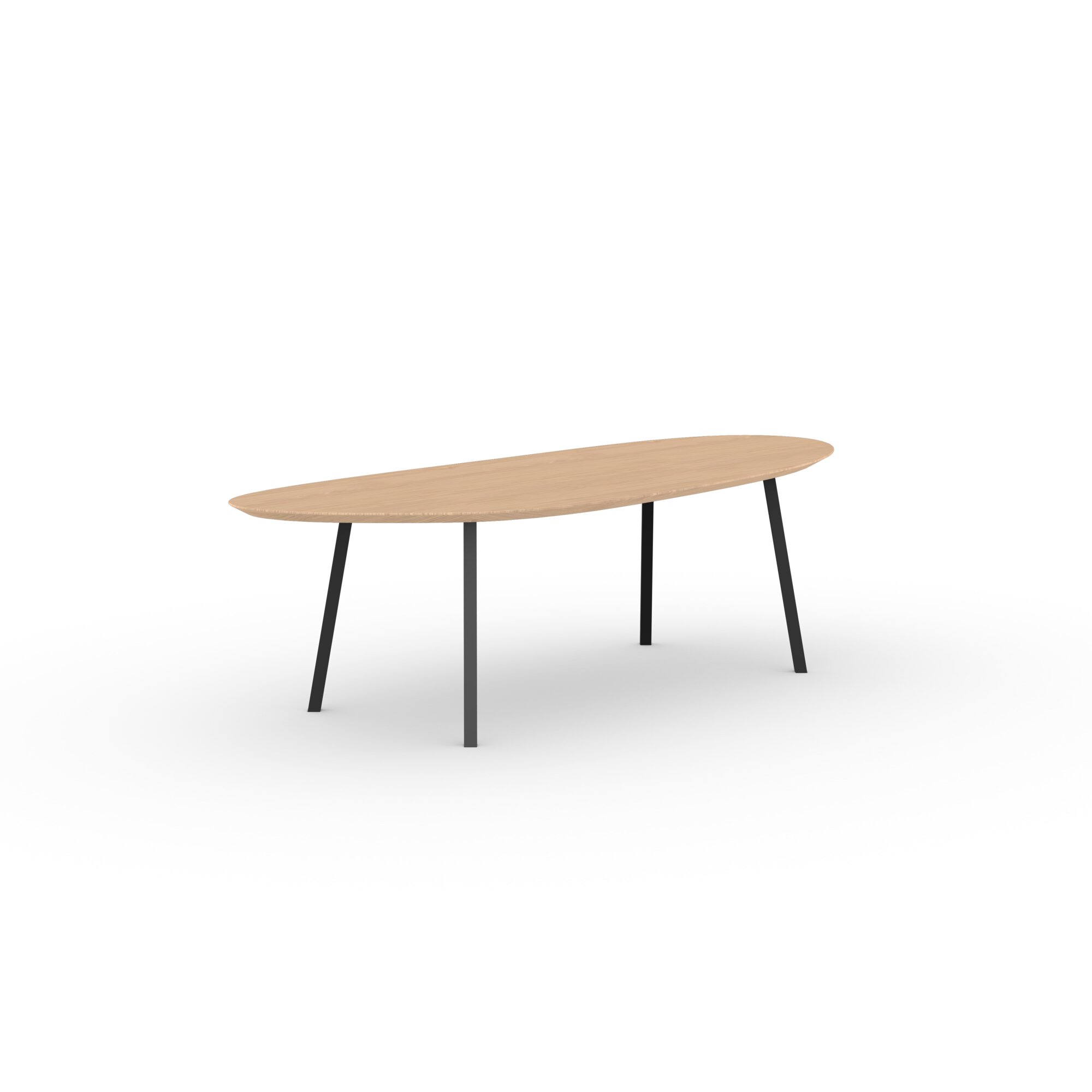 Blob Design dining table | New Classic Steel black powdercoating | Oak hardwax oil natural light | Studio HENK| 