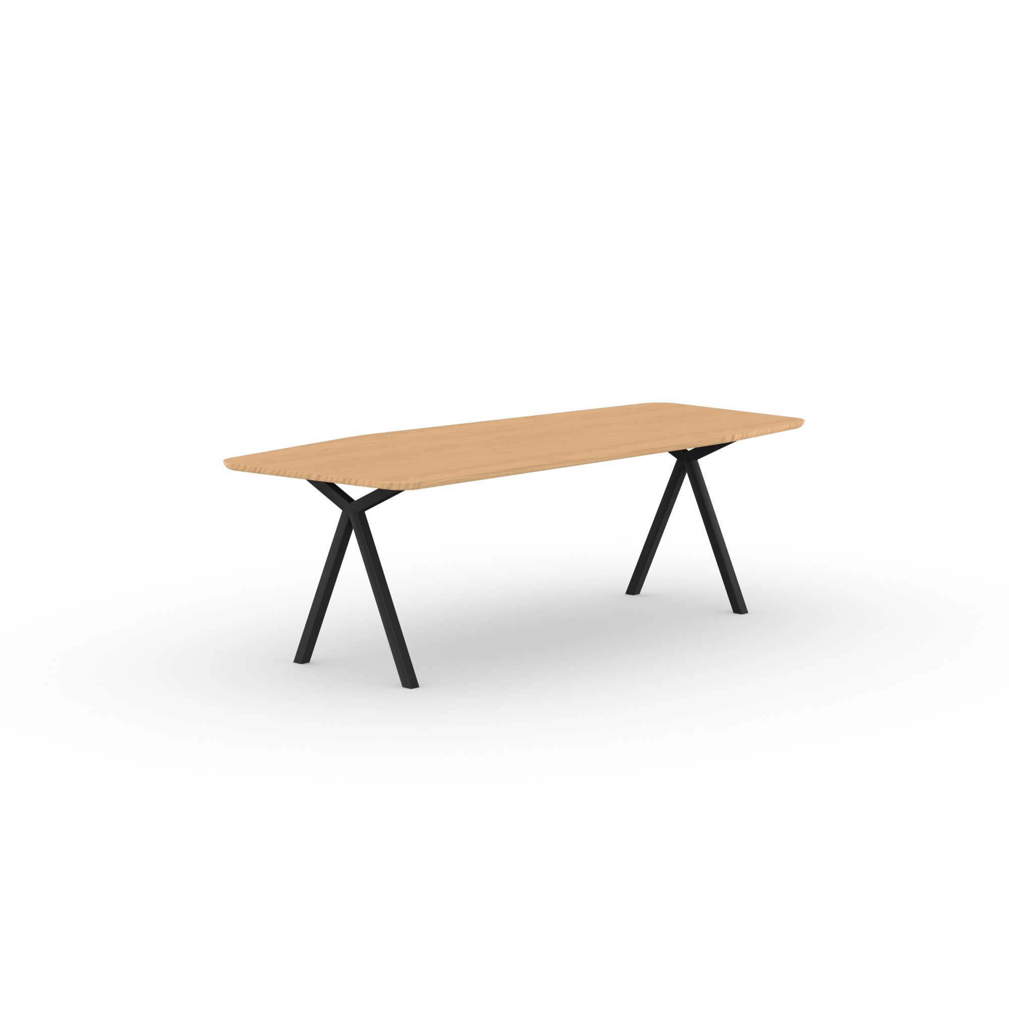  Design dining table | Slim X-type Steel black powdercoating | Oak hardwax oil natural | Studio HENK| 