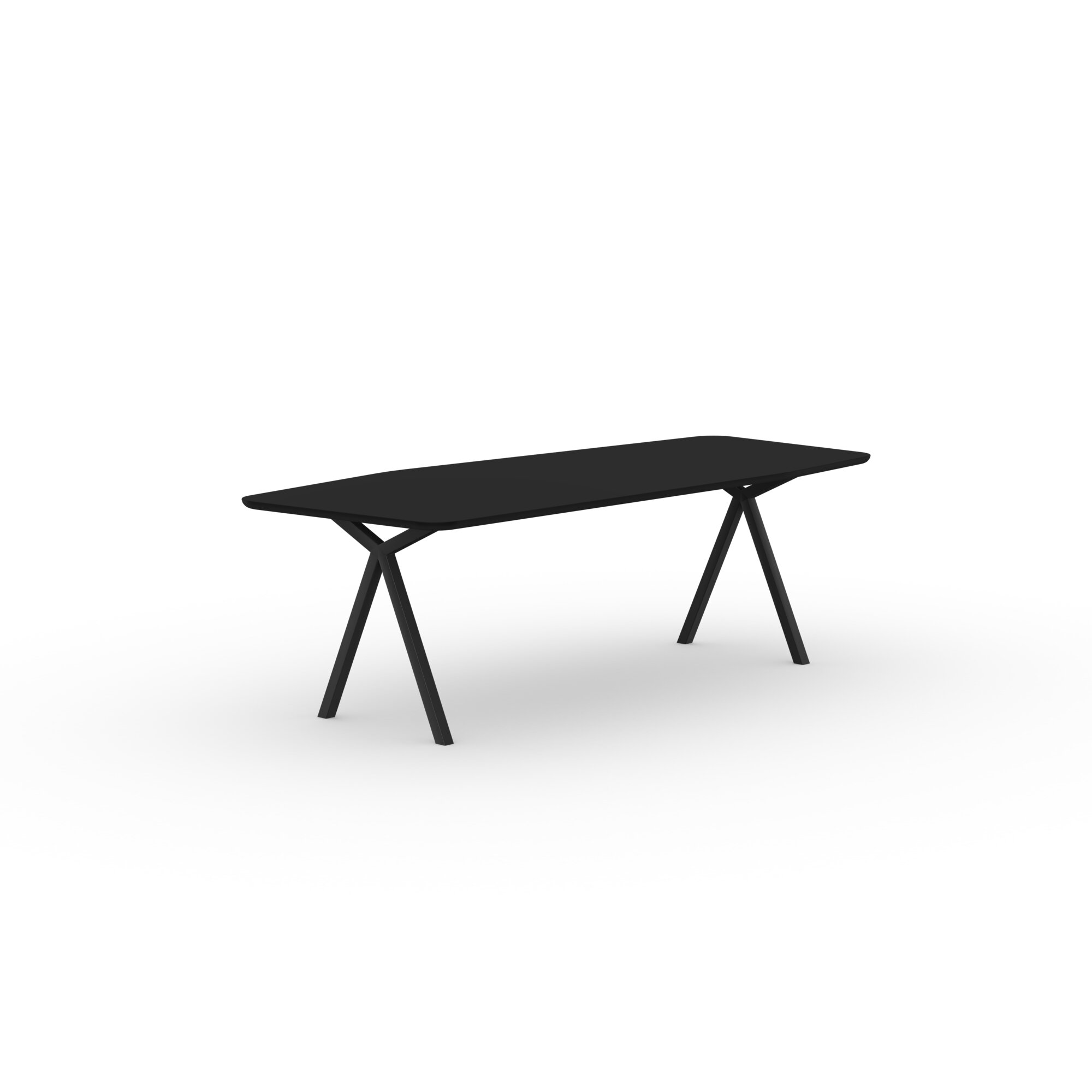  Design dining table | Slim X-type Steel black powdercoating | HPL Fenix nero ingo | Studio HENK| 