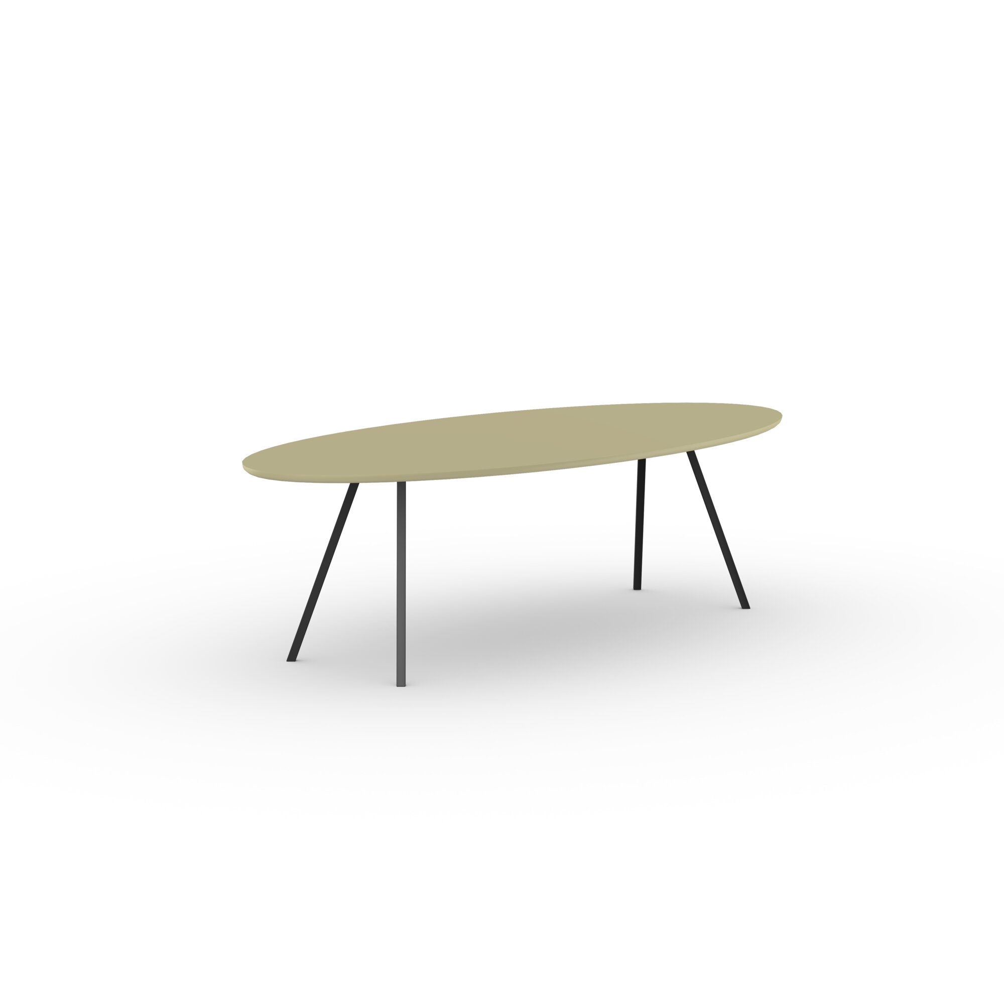 Ovale Design dining table | Slim Co Steel black powdercoating | HPL Unilin Lichen green | Studio HENK| 