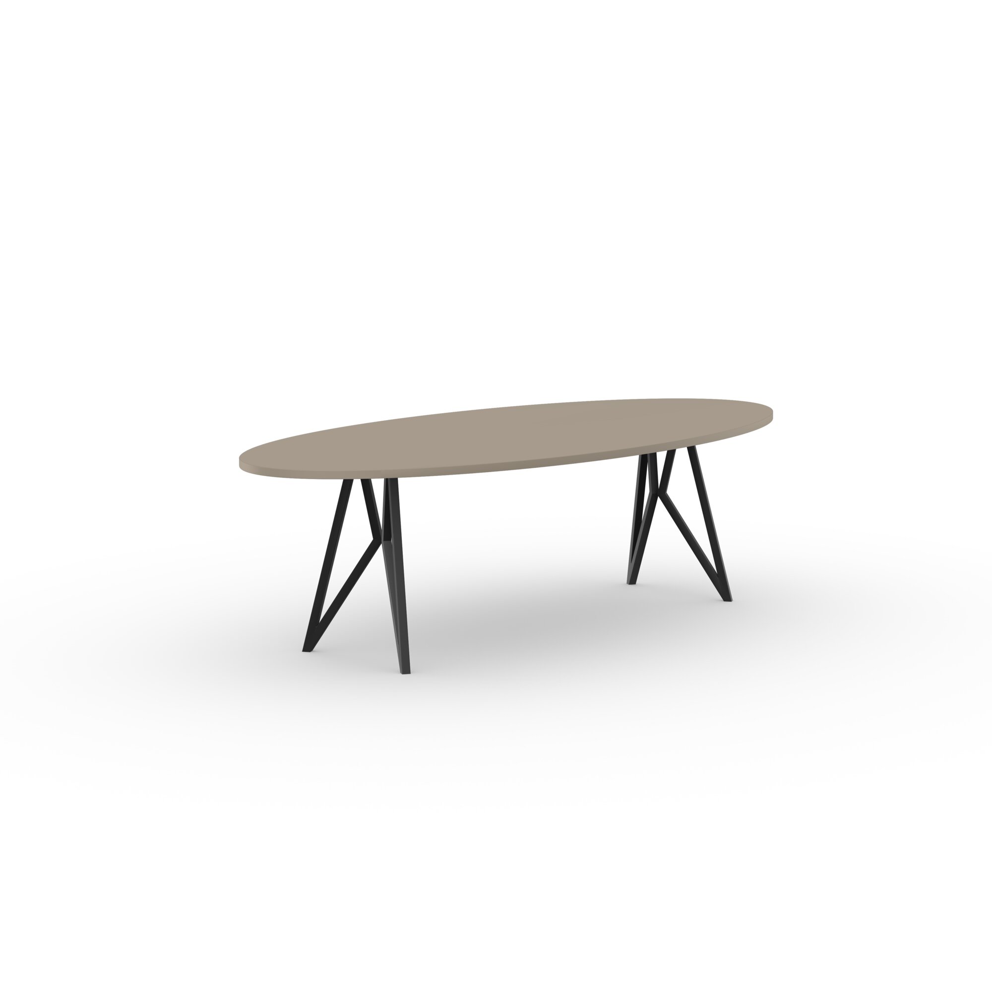 Ovale Design dining table | Butterfly Steel black powdercoating | HPL Unilin Dark ecru | Studio HENK| 