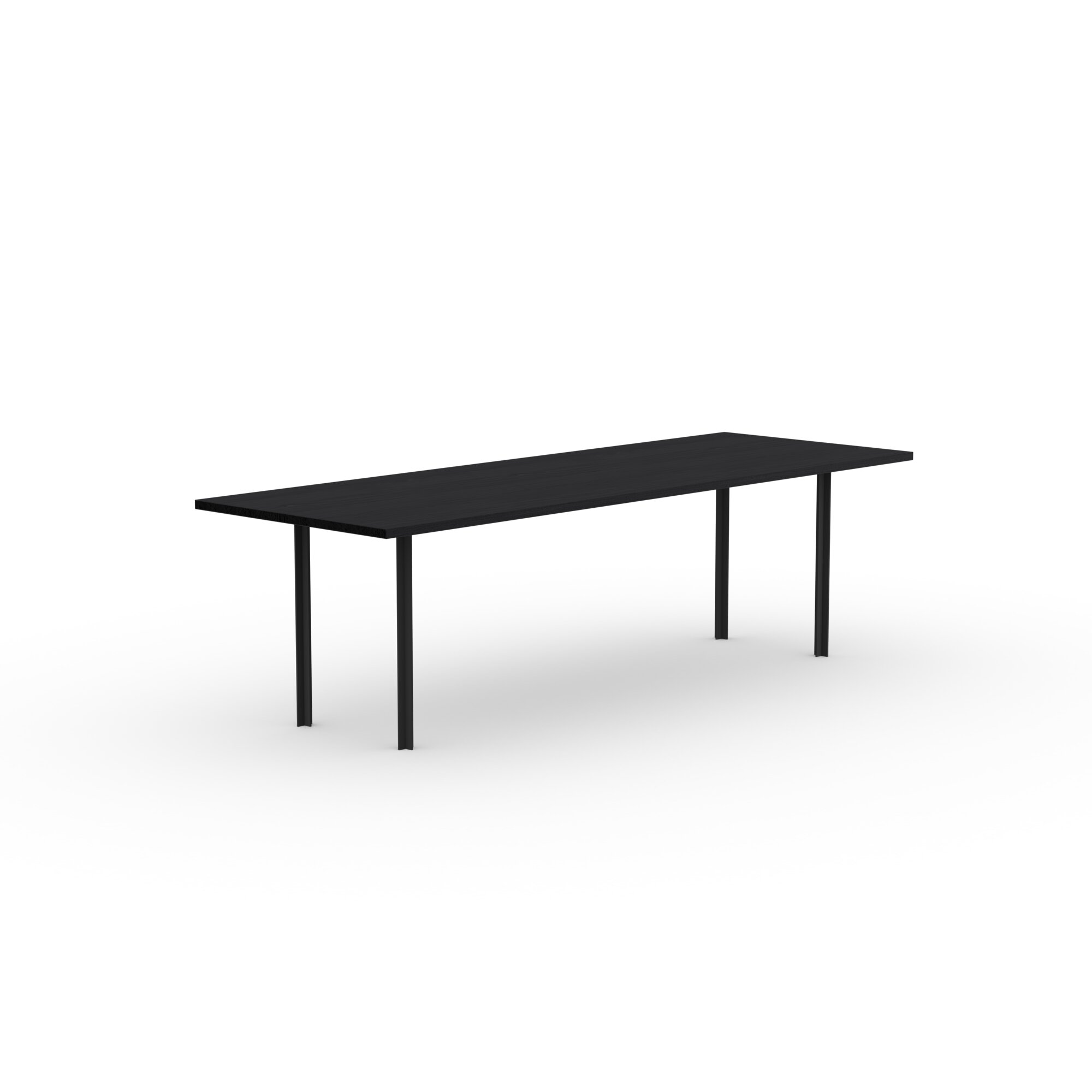 Rectangular Design dining table | Cross Dining Table Steel black powdercoating | Oak black stain | Studio HENK| 