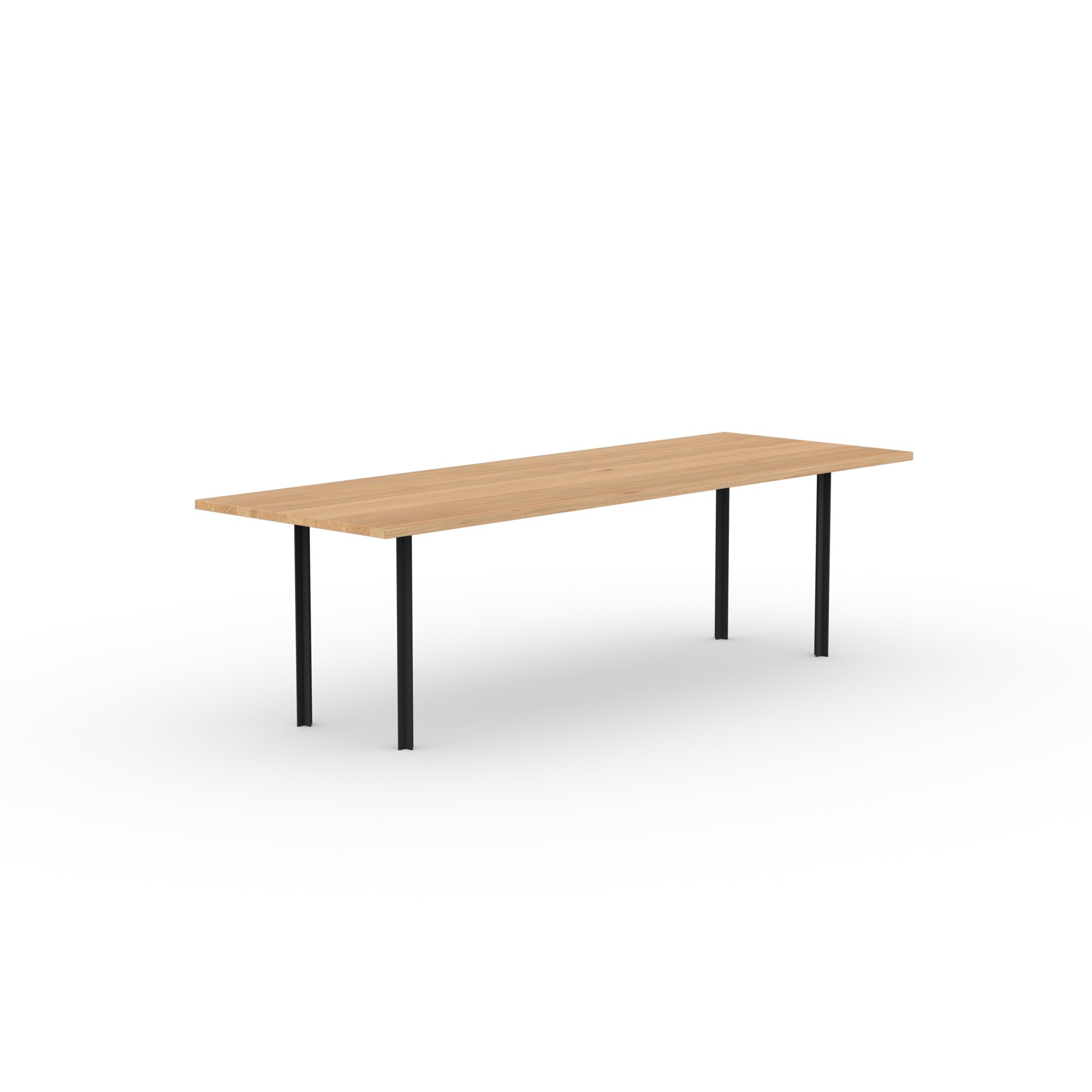 Rectangular Design dining table | Cross Dining Table Steel black powdercoating | Oak natural lacquer  | Studio HENK| 