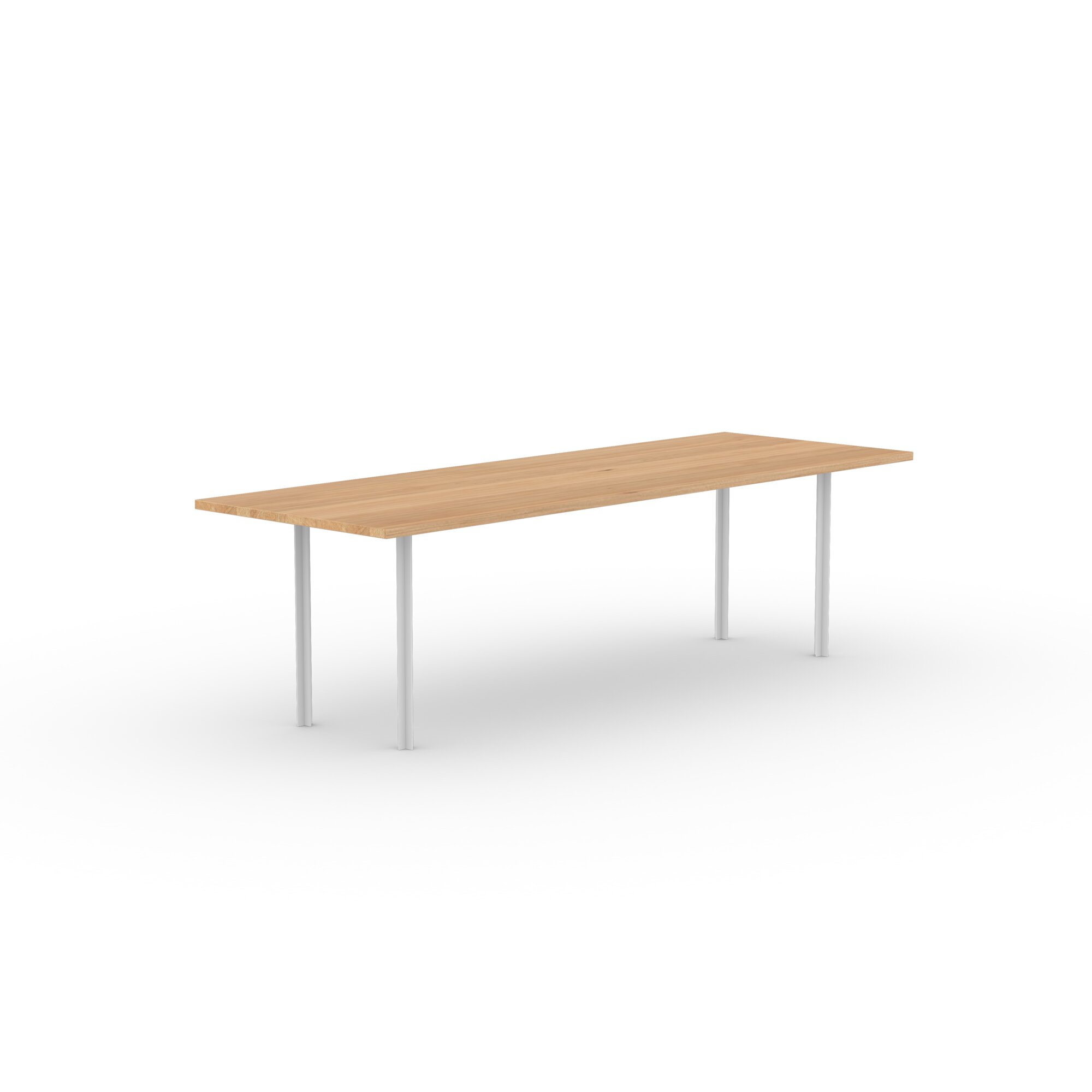 Rectangular Design dining table | Cross Dining Table Steel white powdercoating | Oak natural lacquer  | Studio HENK| 