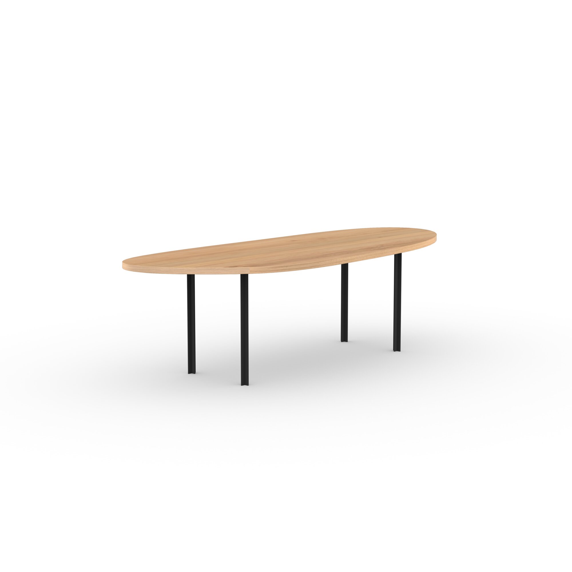 Blob Design dining table | Cross Dining Table Steel black powdercoating | Oak natural lacquer  | Studio HENK| 