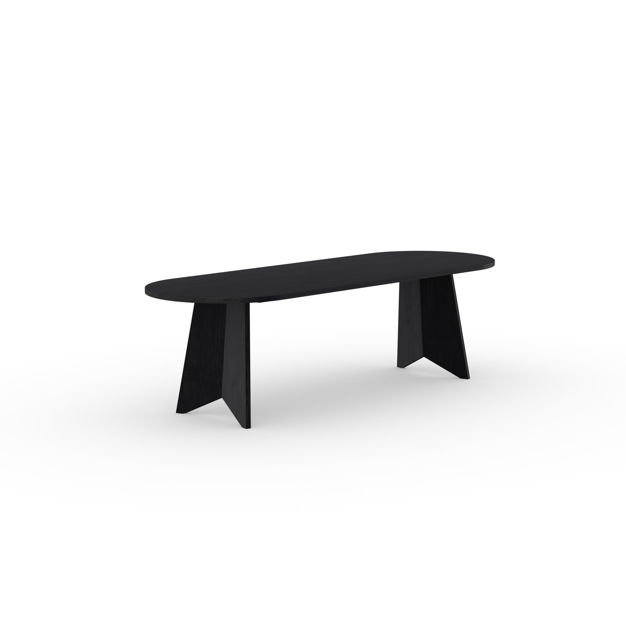 Flat oval Design dining table | Butterfly Wood Dining Table Oak black stain | Oak black stain | Studio HENK| 