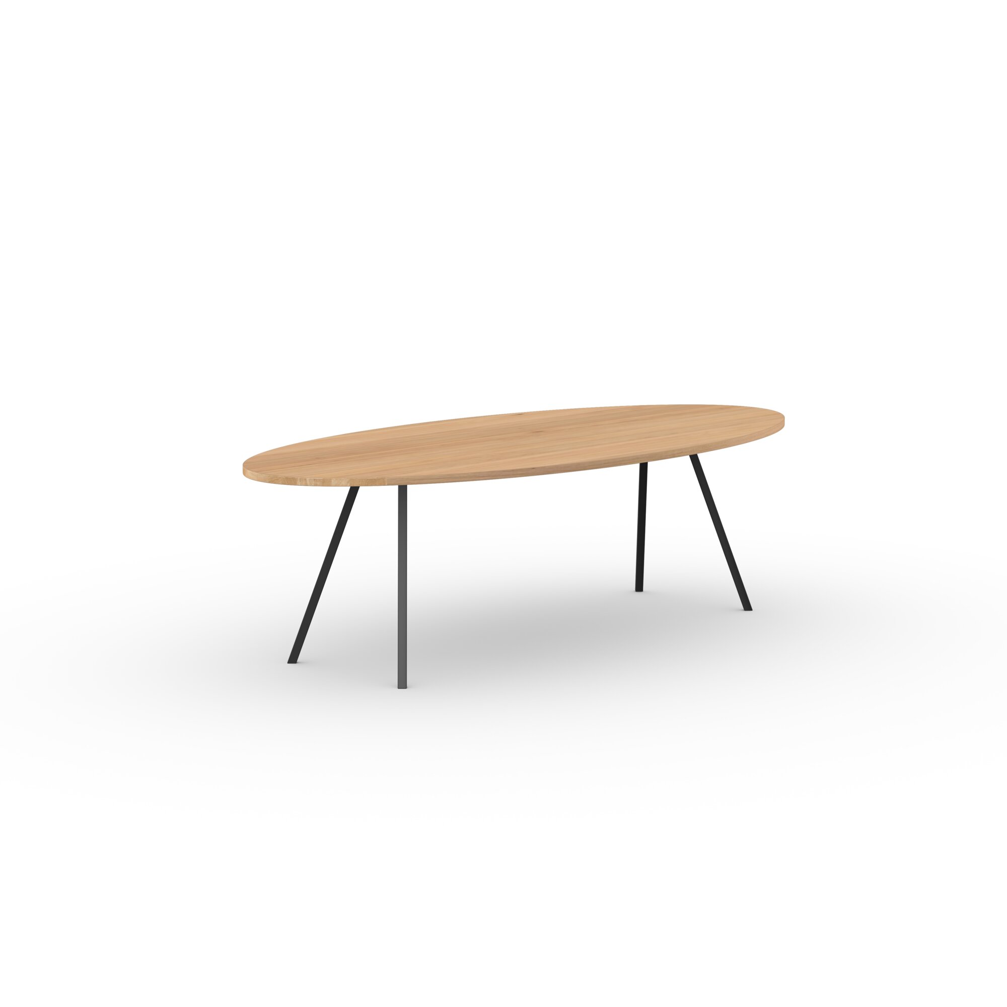 Ovale Design dining table | Slim Co Steel black powdercoating | Oak natural lacquer  | Studio HENK| 