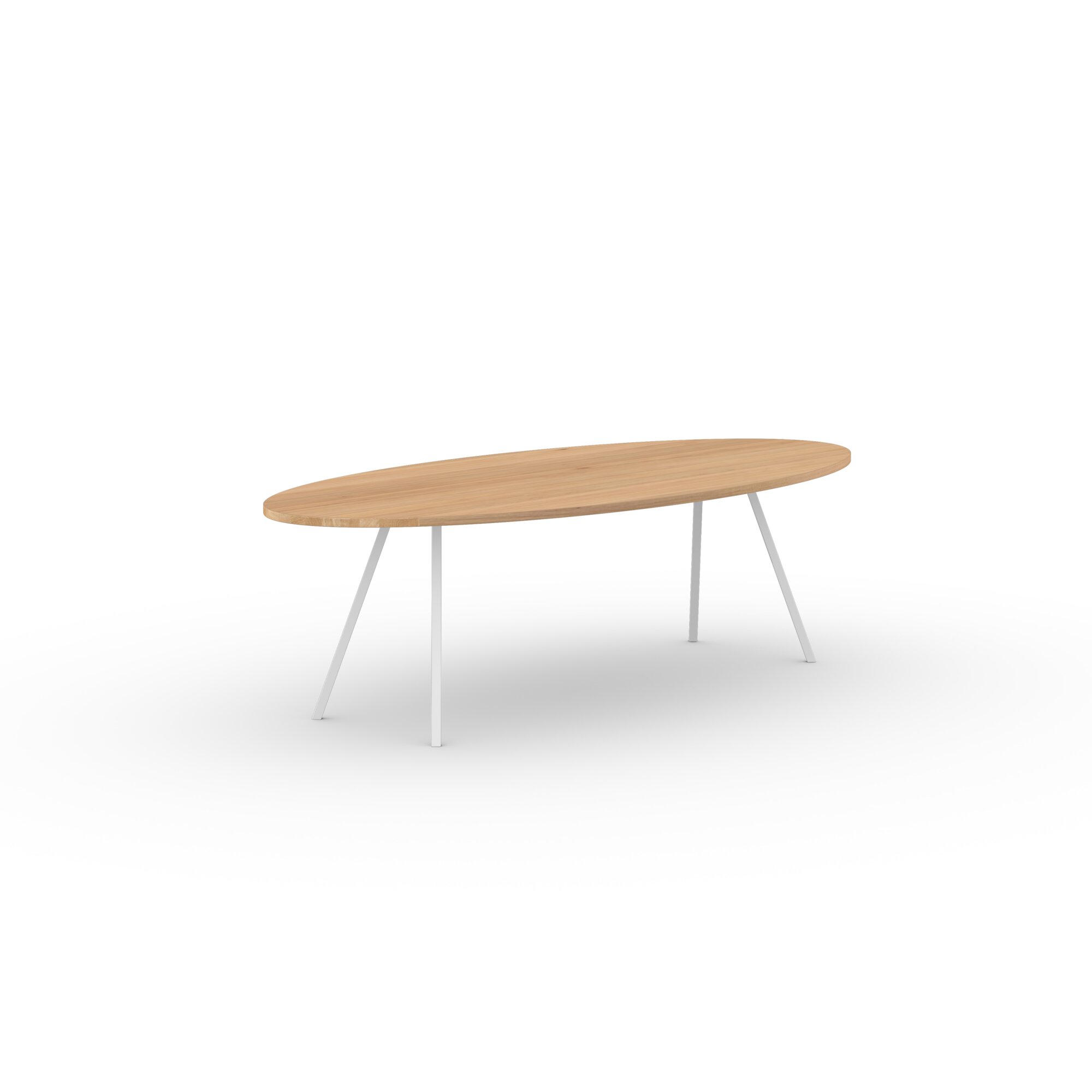 Ovale Design dining table | Slim Co Steel white powdercoating | Oak natural lacquer  | Studio HENK| 