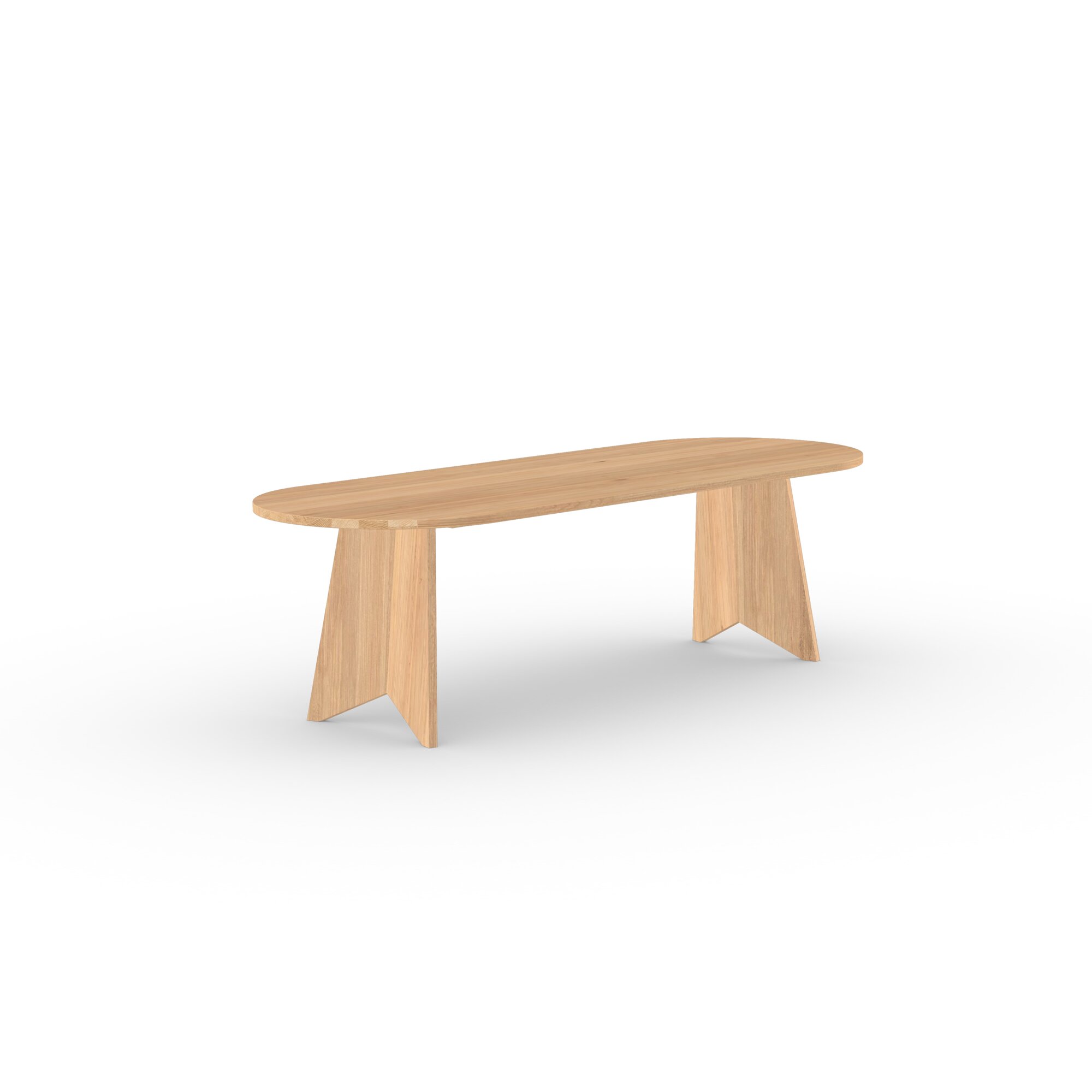 Flat oval Design dining table | Butterfly Wood Dining Table Oak natural lacquer | Oak natural lacquer  | Studio HENK| 