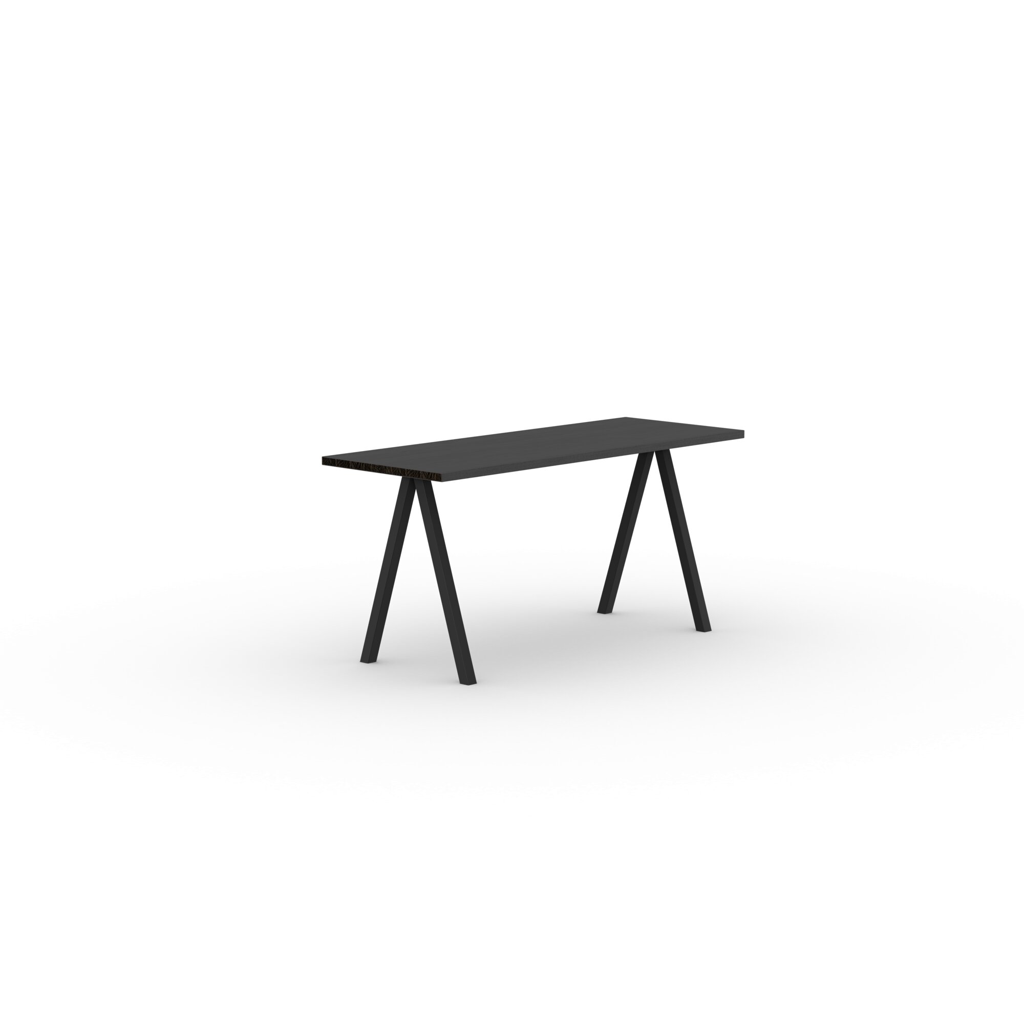 Rectangular Design dining table | Slim X-type Home Desk Steel black powdercoating | Oak black stain | Studio HENK| 