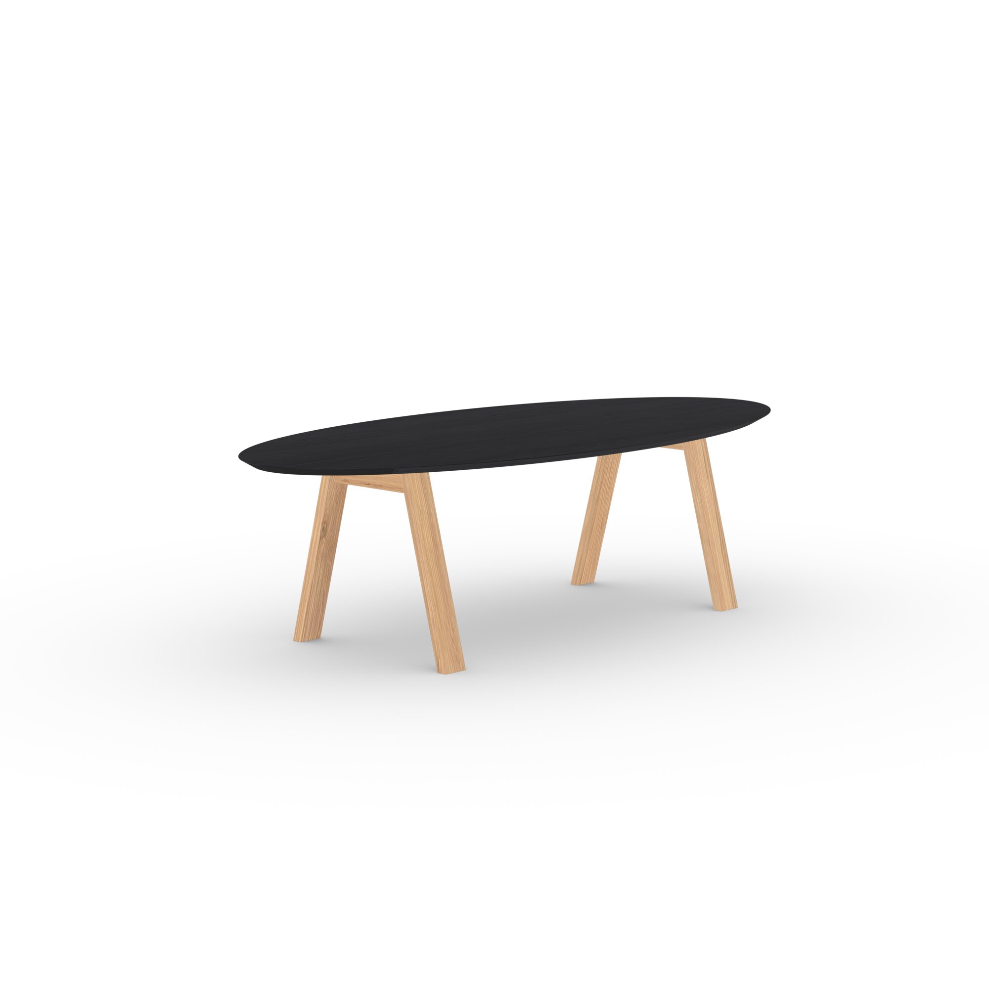 Ovale Design dining table | Legno Oak natural lacquer | Oak black lacquer | Studio HENK| 