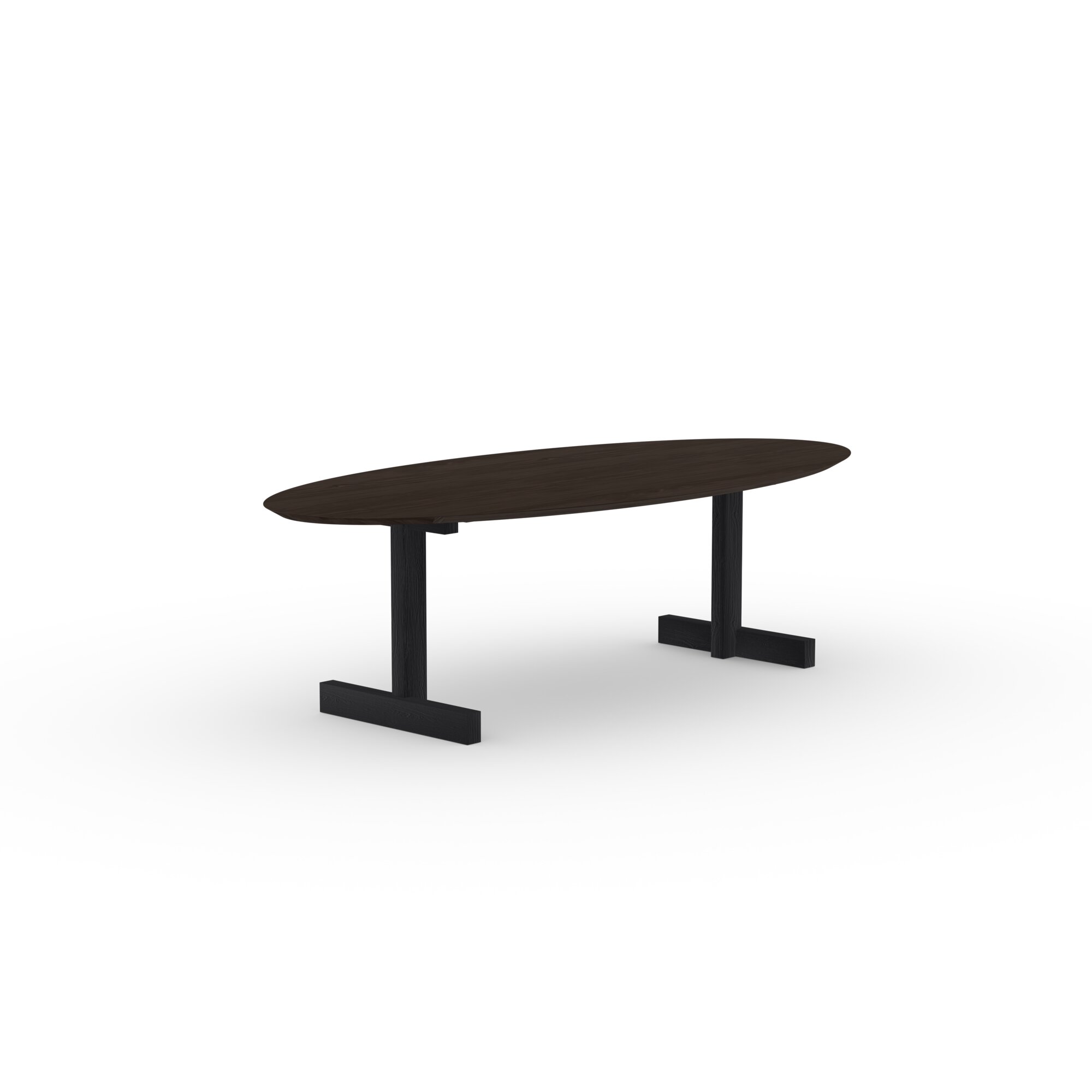 Ovale Design dining table | Base Table Oak black lacquer | Oak smoked | Studio HENK| 