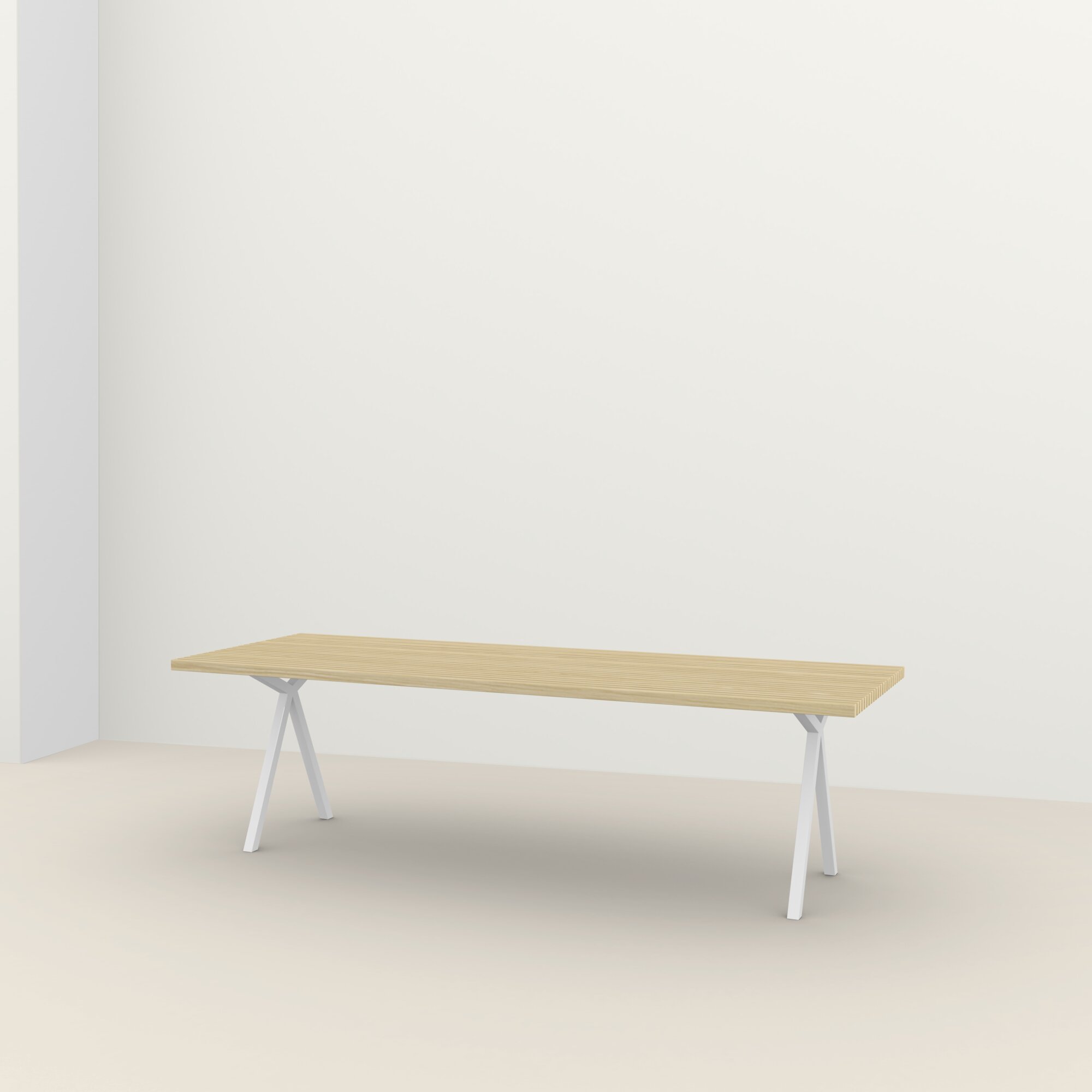 Slim X-type Outdoor Table Steel white powdercoating Rectangular