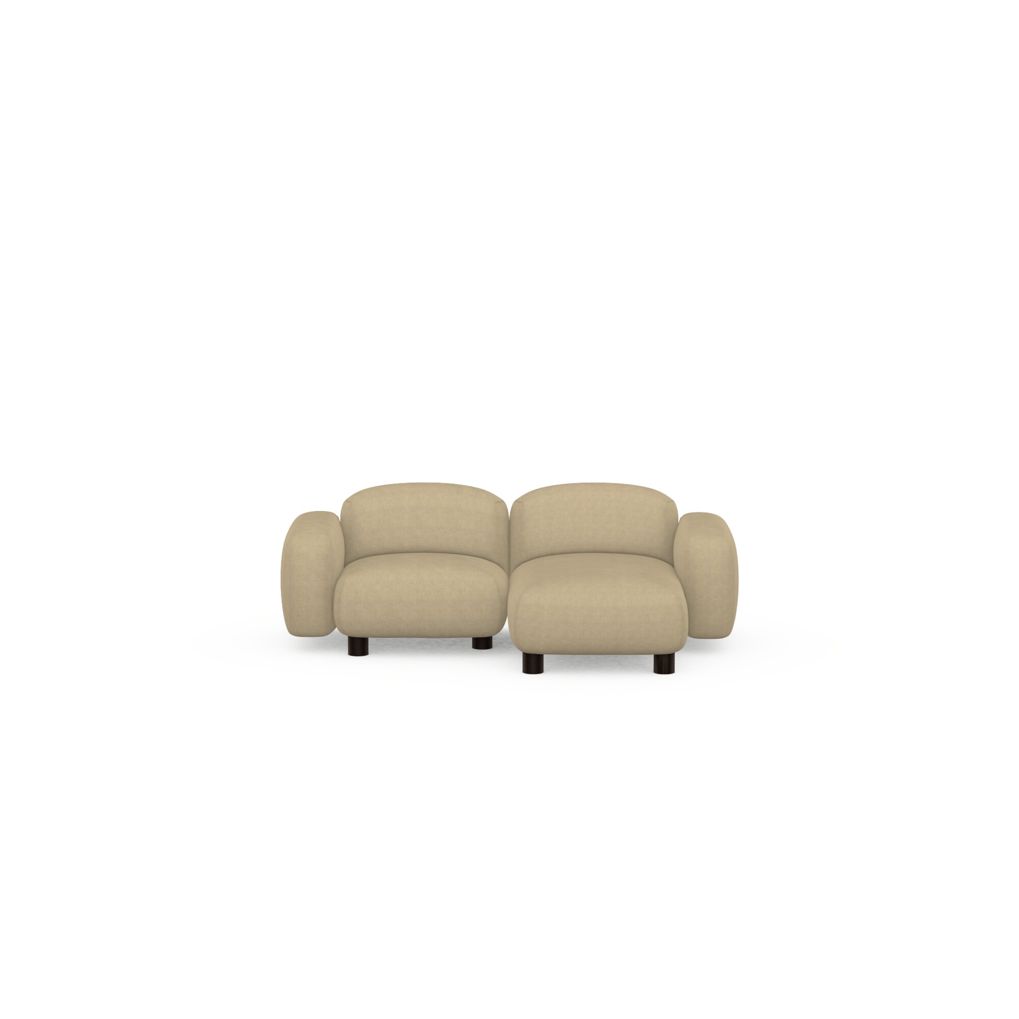 Design modern sofa | Pebbles 2 seater corner sofa right Brown | Studio HENK| 