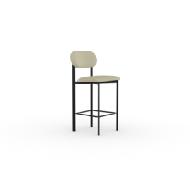 Oblique Stool 65 with upholstered backrest