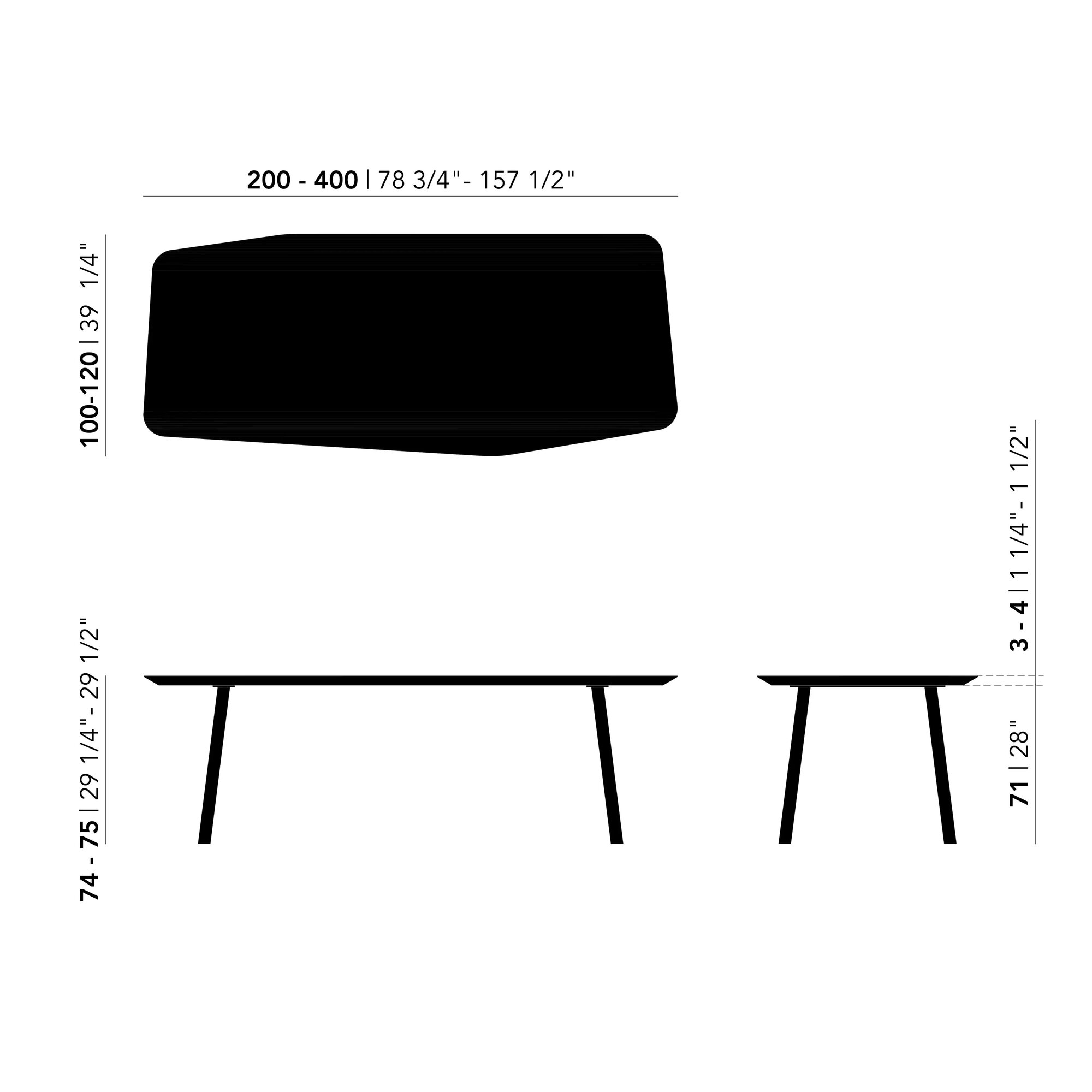  Design dining table | Slim X-type Steel black powdercoating | HPL Fenix nero ingo | Studio HENK| 